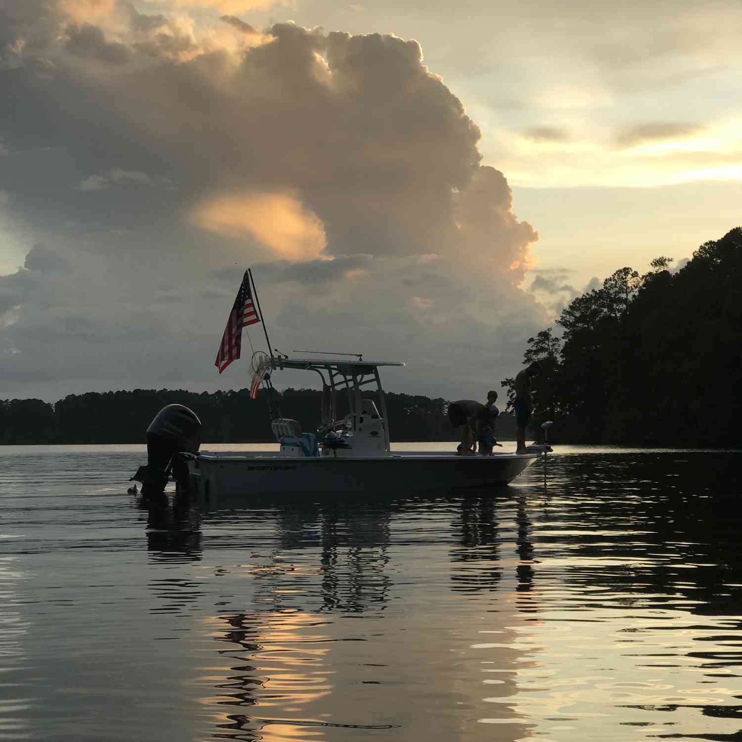 Family and friends on the lake