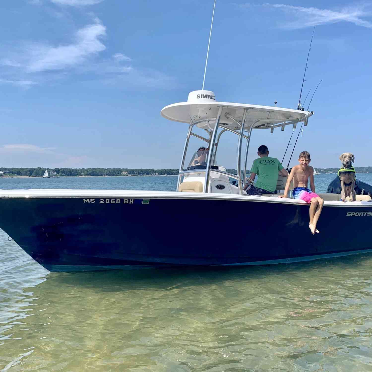 Anchored up and enjoying quality time with family and friends (and Blue-dog!)