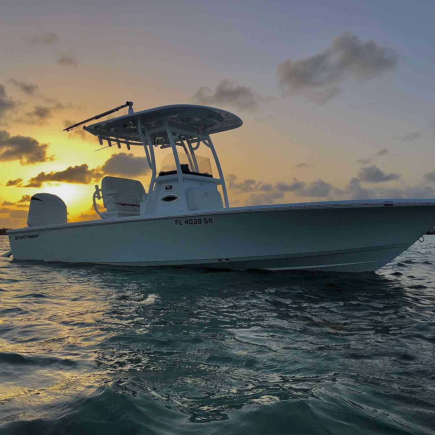 Catching the sunset after a day of fishing.