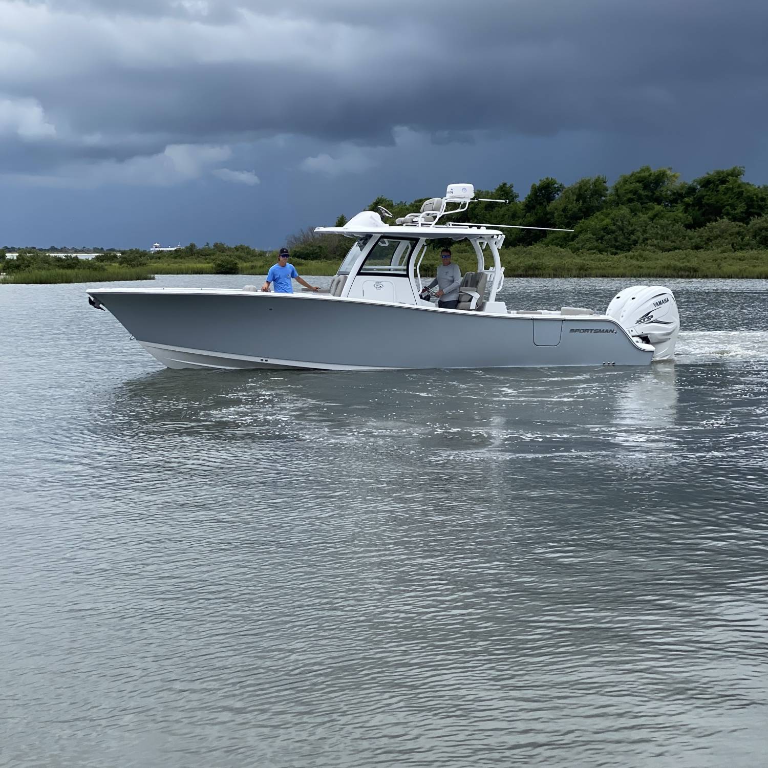 Title: 2021 - On board their Sportsman Open 322 Center Console - Location: St.Augustine. Participating in the Photo Contest #SportsmanAugust2021