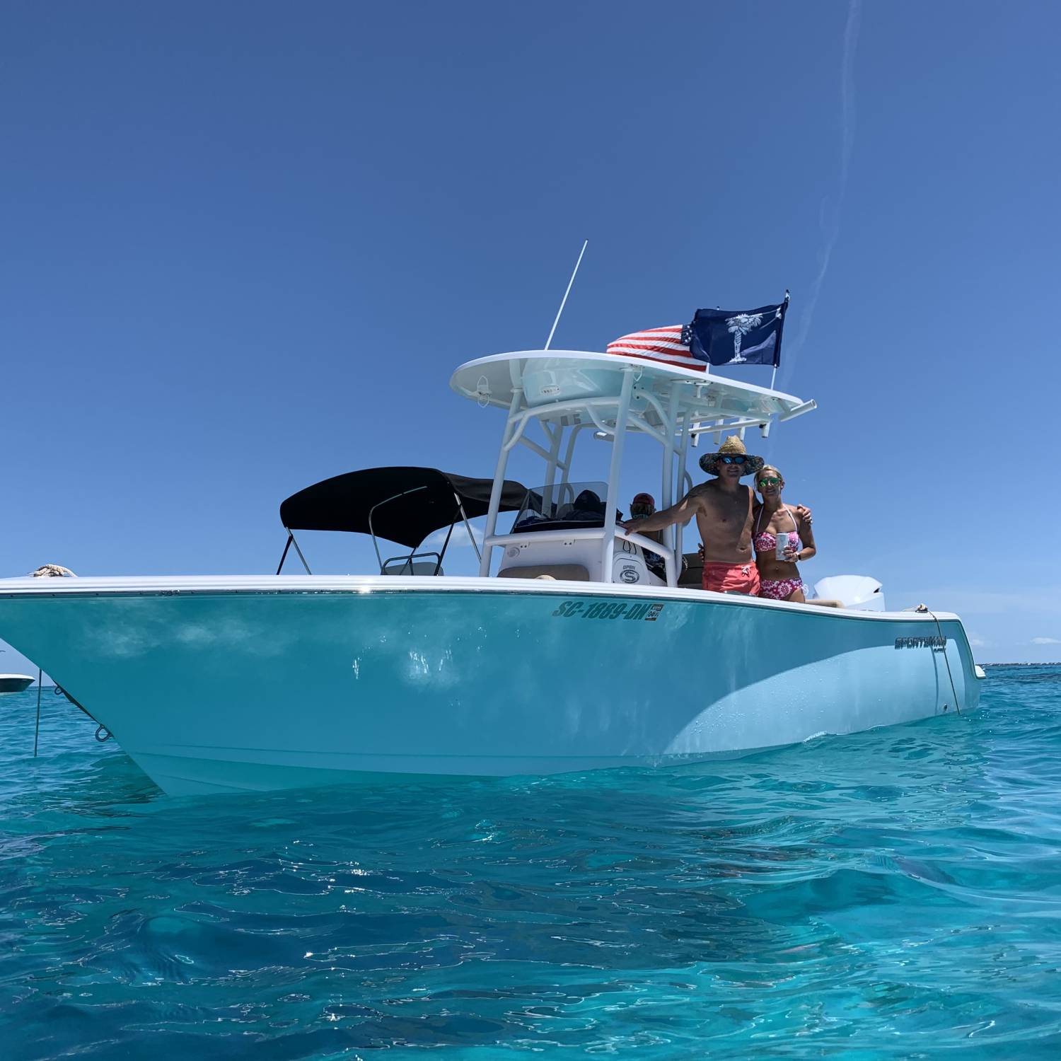 Title: Florida Keys Fun - On board their Sportsman Open 232 Center Console - Location: Sombrero Reef Lighthouse. Participating in the Photo Contest #SportsmanAugust2021