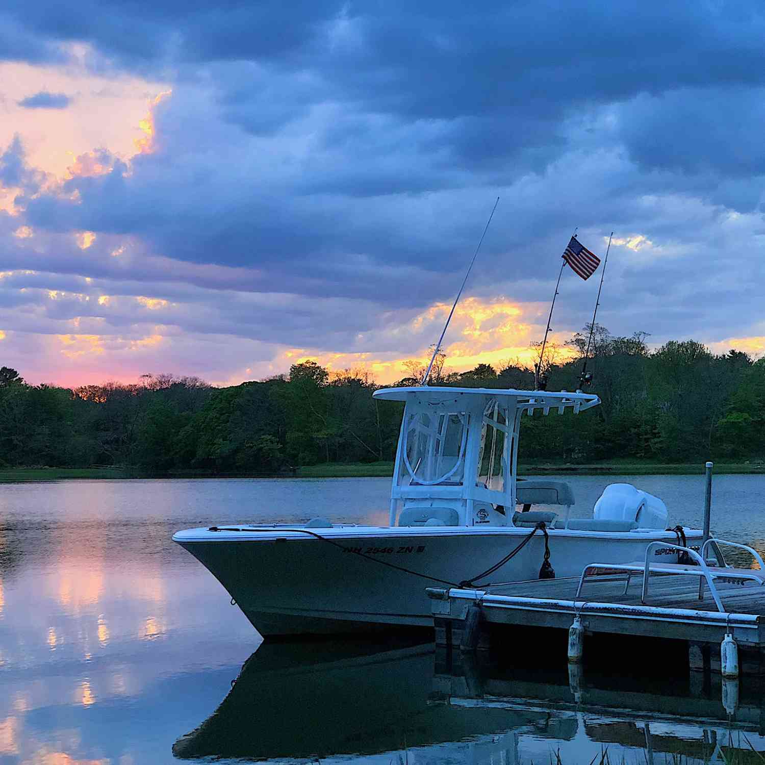 On the dock after a beautiful day of boating