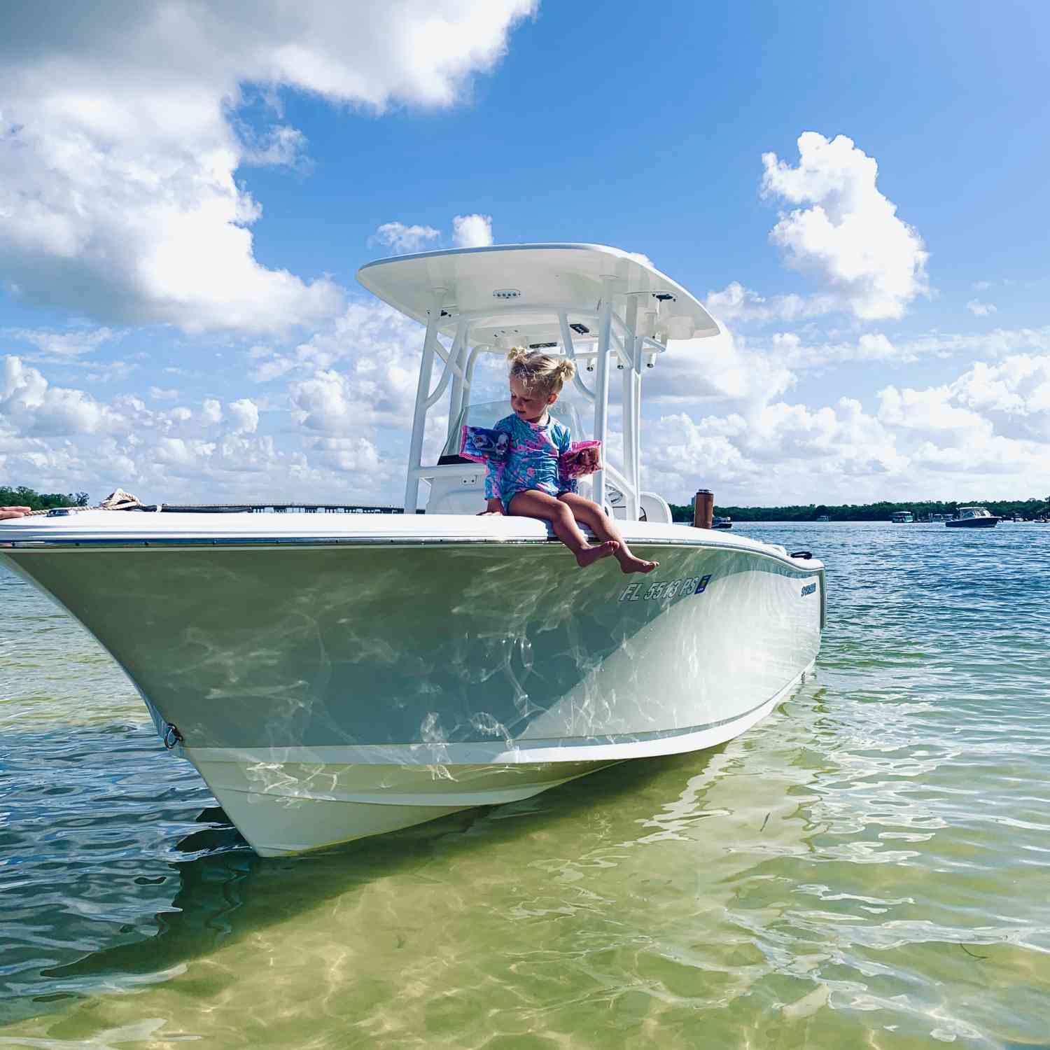 Soaking up the sun on the Sportsman.