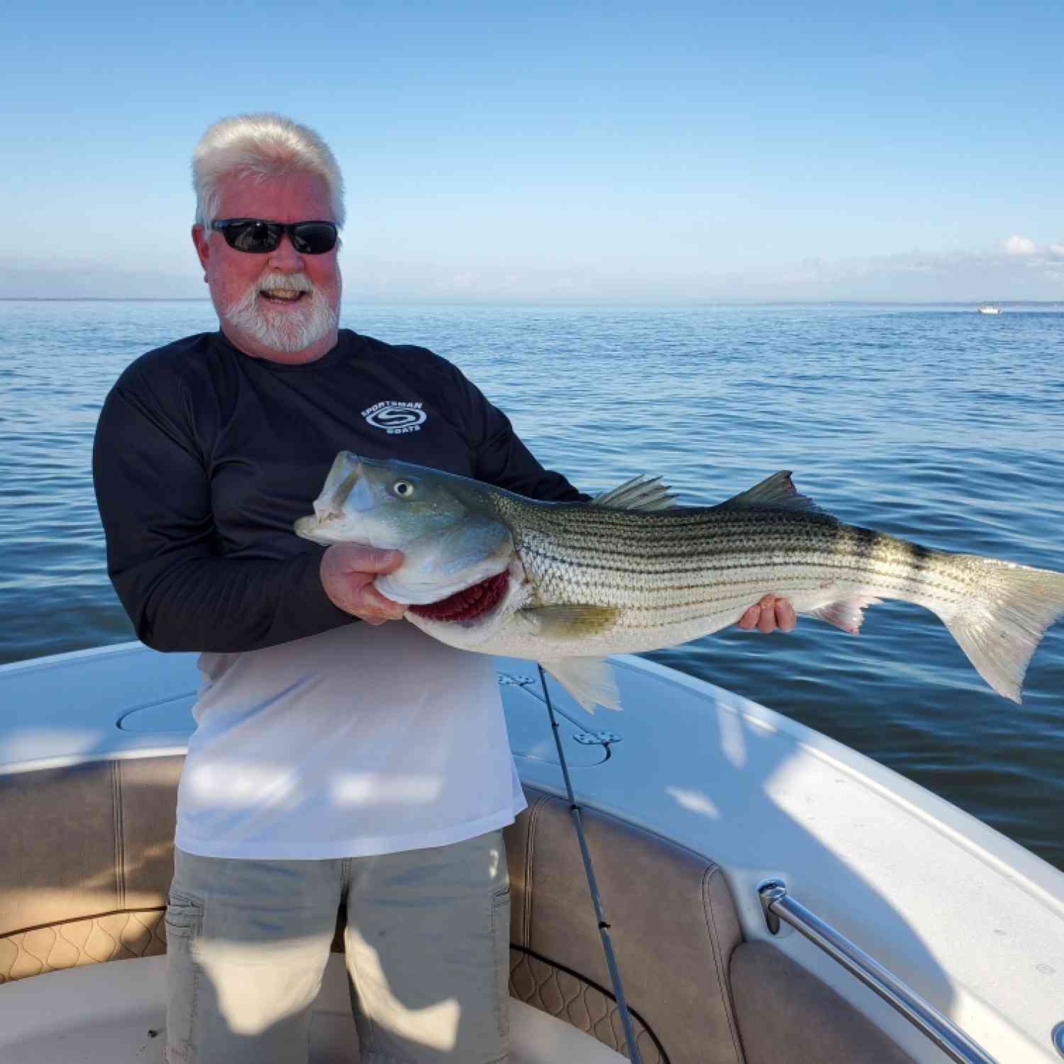 36" Rock Fish (striper) and sportsman shirt