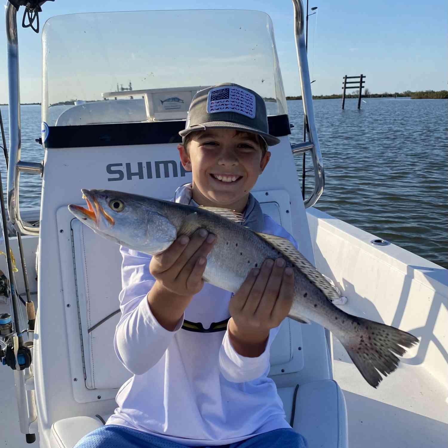 Title: Will’s 20 inch trout - On board their Sportsman Tournament 214 Bay Boat - Location: Timbalier Island. Participating in the Photo Contest #SportsmanJune2021