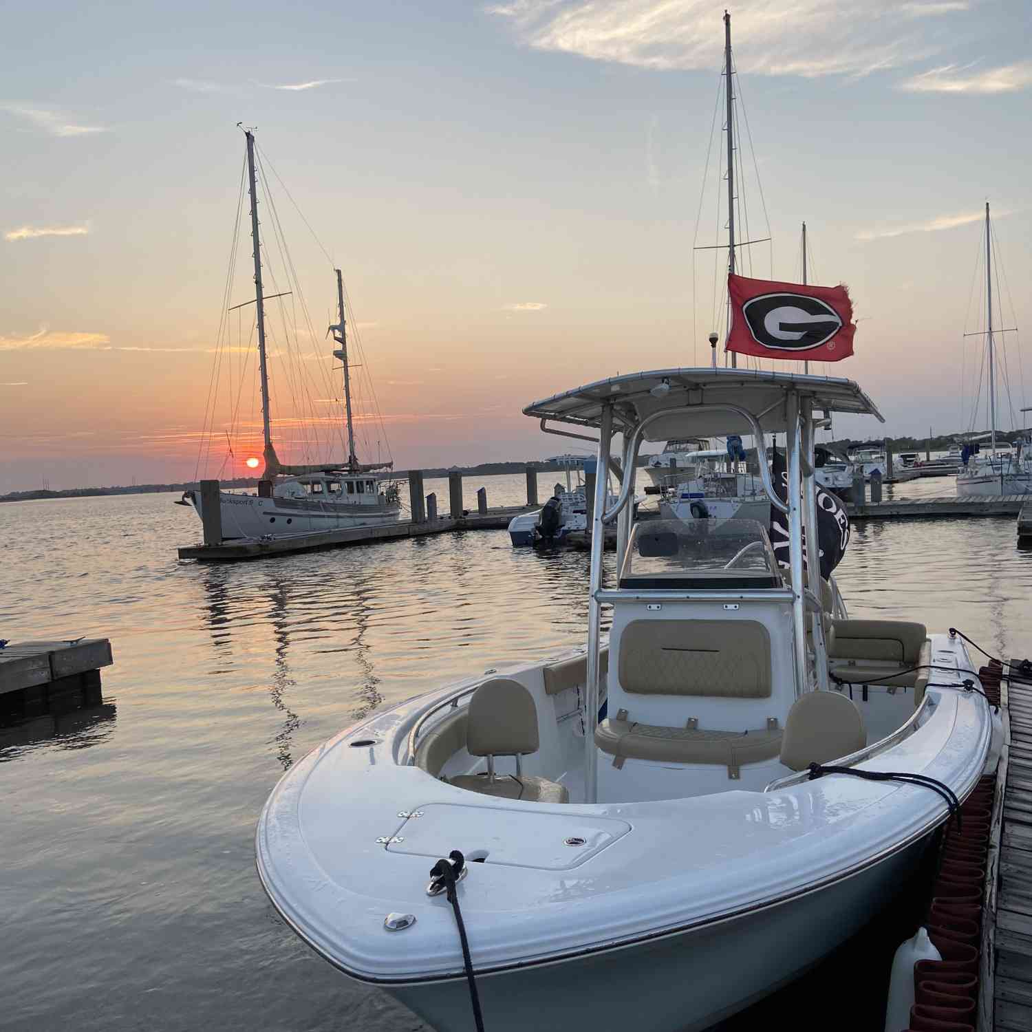 Weekday sunset after a long day at work from Dolphin Cove. Go Dawgs!!!