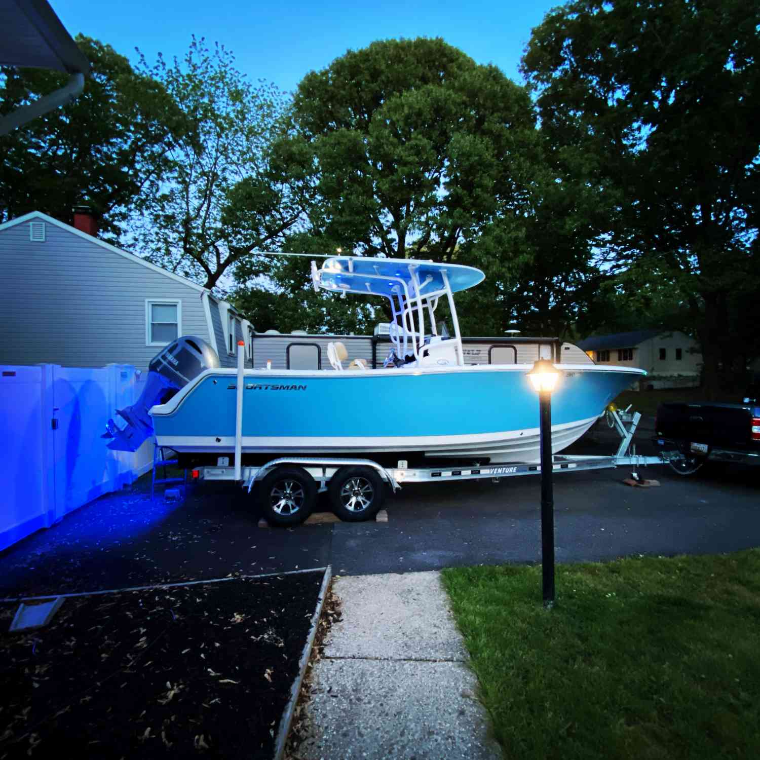 Decided to put on a show for the neighbors while prepping the boat for an early morning Rockfis...