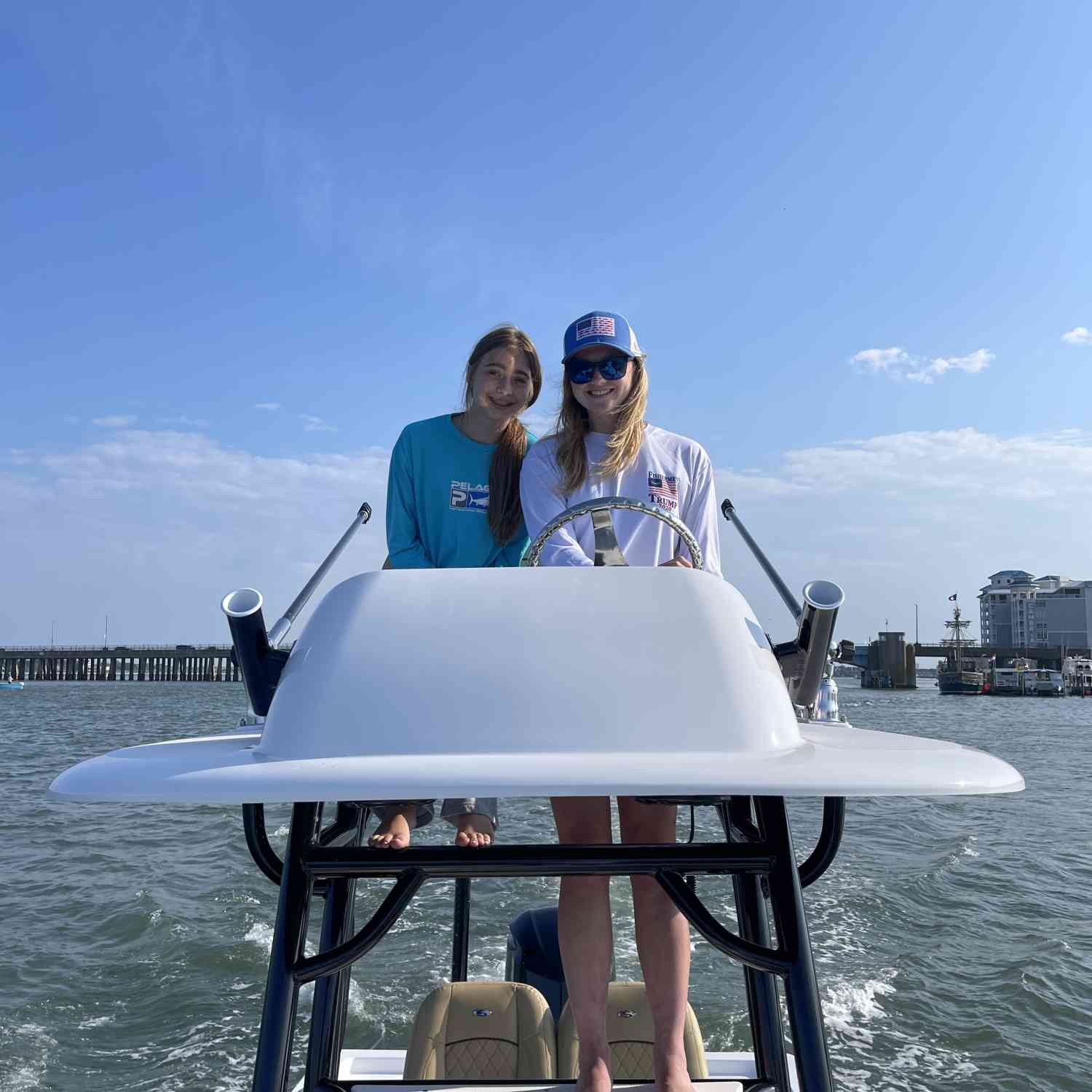 My daughter and her friend out for a birthday cruise.