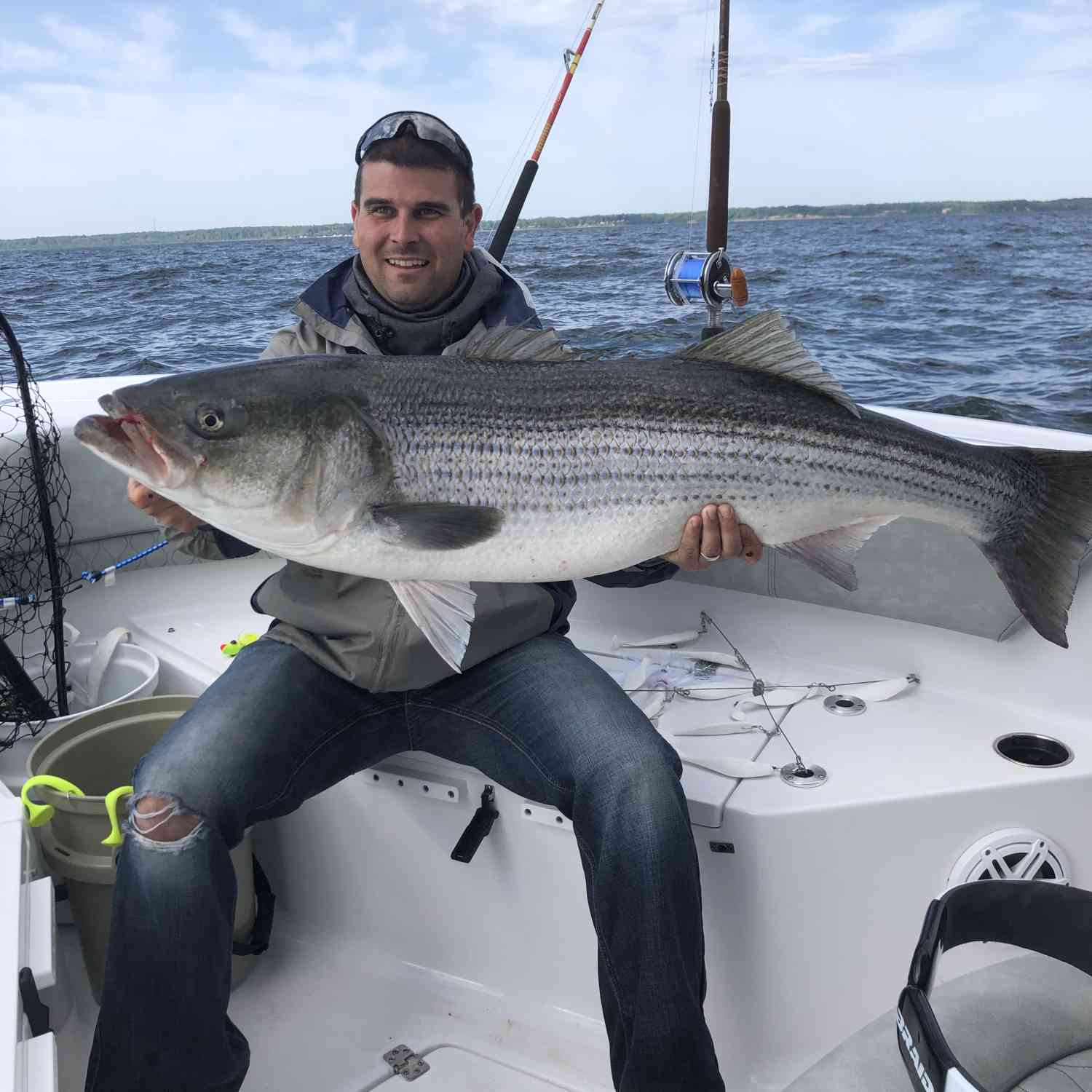 Title: Trophy Rock - On board their Sportsman Open 232 Center Console - Location: Chesapeake Bay. Participating in the Photo Contest #SportsmanMay2021
