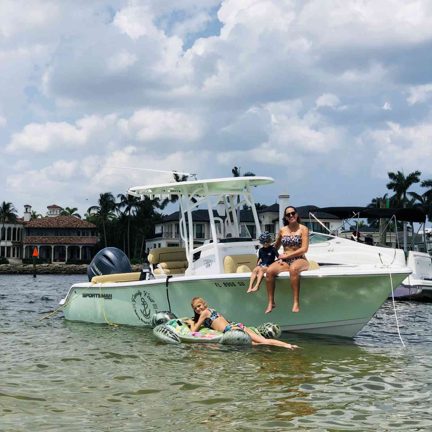 Title: FAMILY FIRST - On board their Sportsman Heritage 211 Center Console - Location: Fort Lauderdale Sandbar. Participating in the Photo Contest #SportsmanMay2021