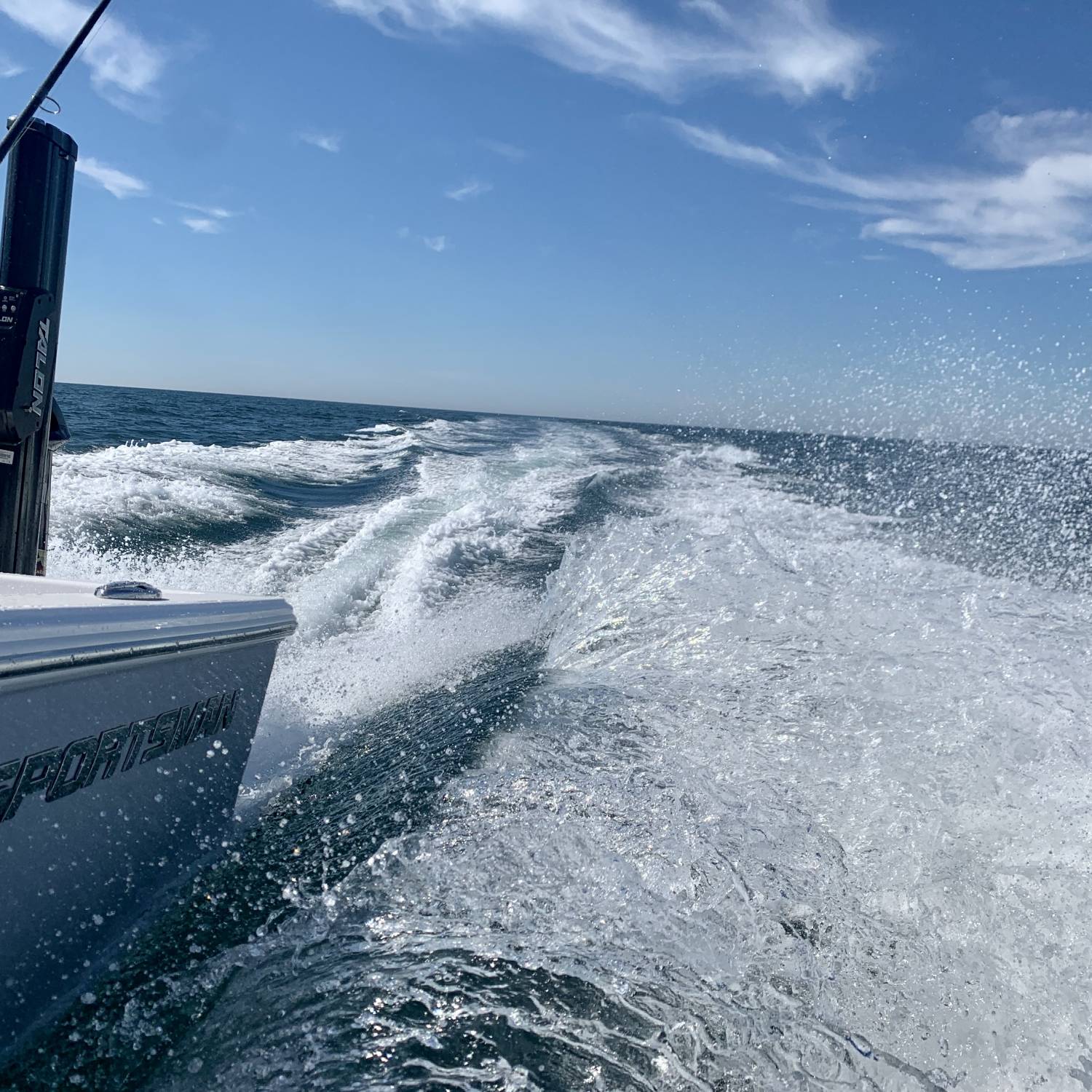 Title: Heading out to the deep - On board their Sportsman Masters 227 Bay Boat - Location: 50 miles out of OC MD inlet. Participating in the Photo Contest #SportsmanOctober2021