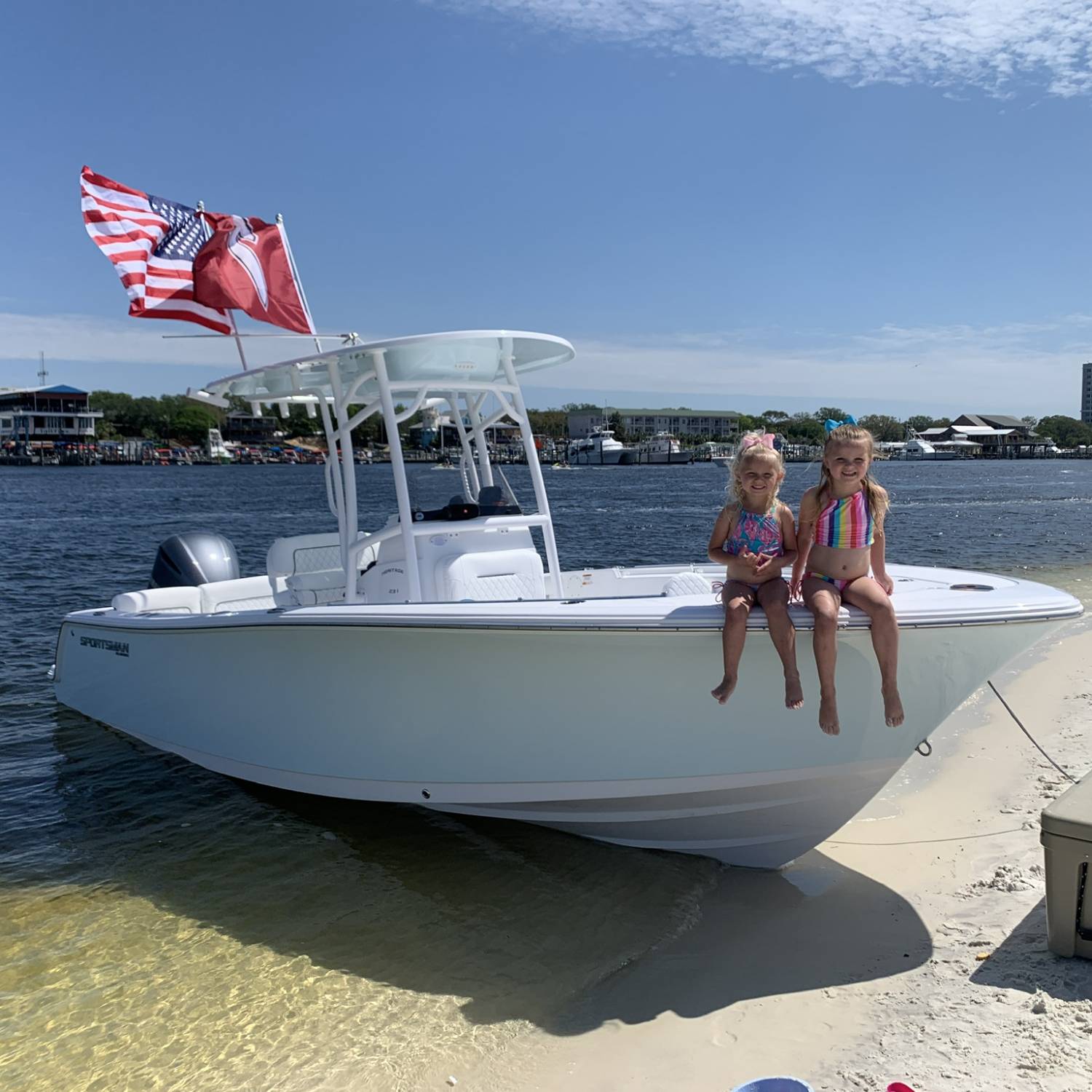 Title: Living our Best Life - On board their Sportsman Heritage 231 Center Console - Location: Destin, FL. Participating in the Photo Contest #SportsmanOctober2021
