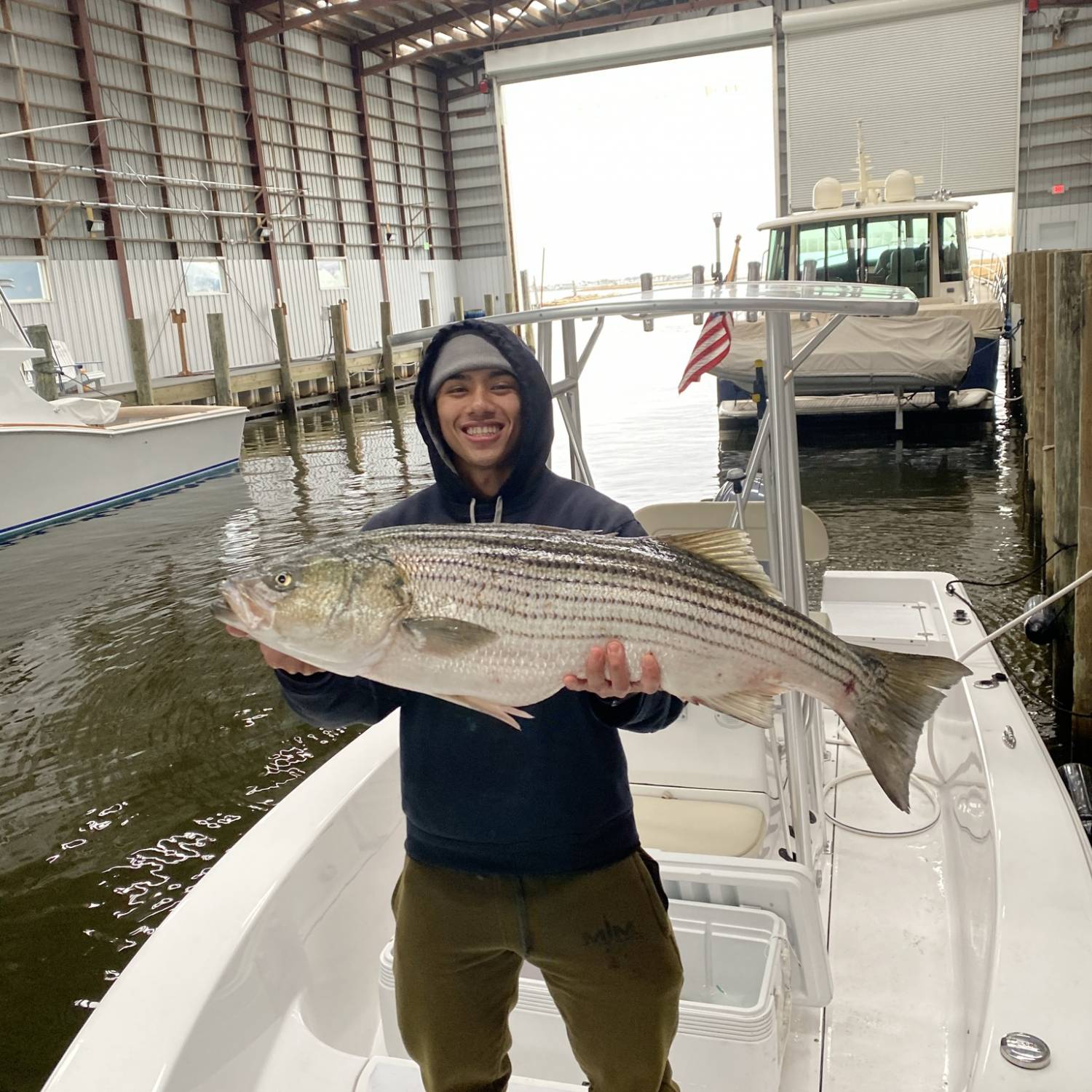 This was taken after a long day of striper fishing in mid-November of 2020. We were probably th...