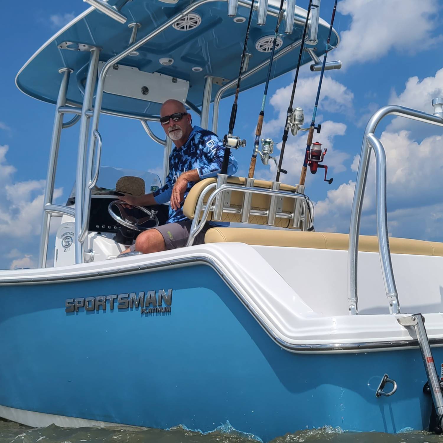 Title: Another beautiful Charleston Day - On board their Sportsman Heritage 211 Center Console - Location: Charleston Harbor. Participating in the Photo Contest #SportsmanSeptember2021