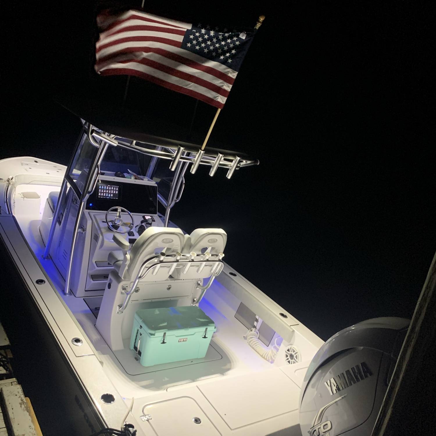 Title: Dock party! - On board their Sportsman Masters 267OE Bay Boat - Location: Palm Beach. Participating in the Photo Contest #SportsmanSeptember2021