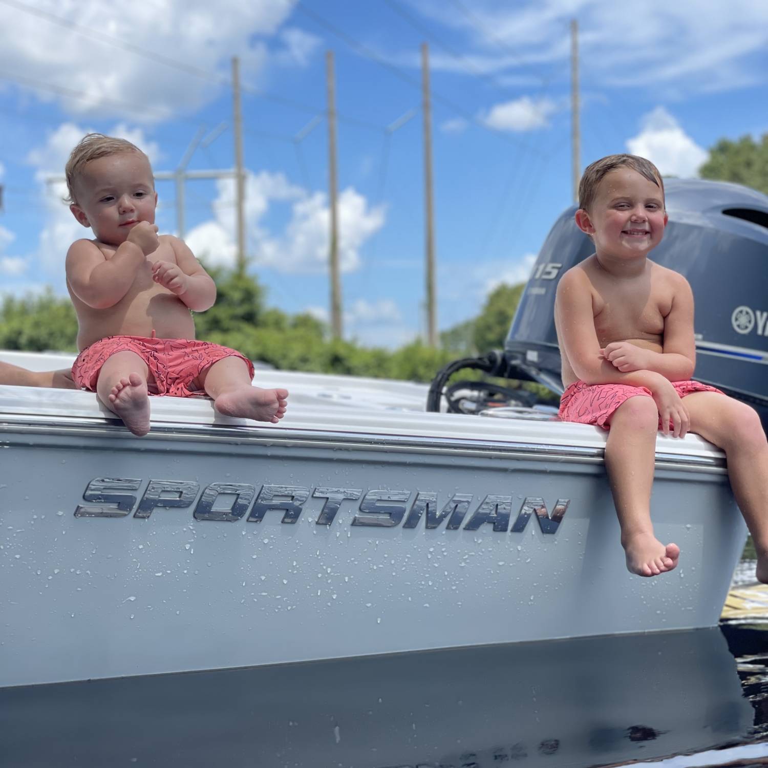 My 2 sons Carter and cason enjoying the day on the sandbar!