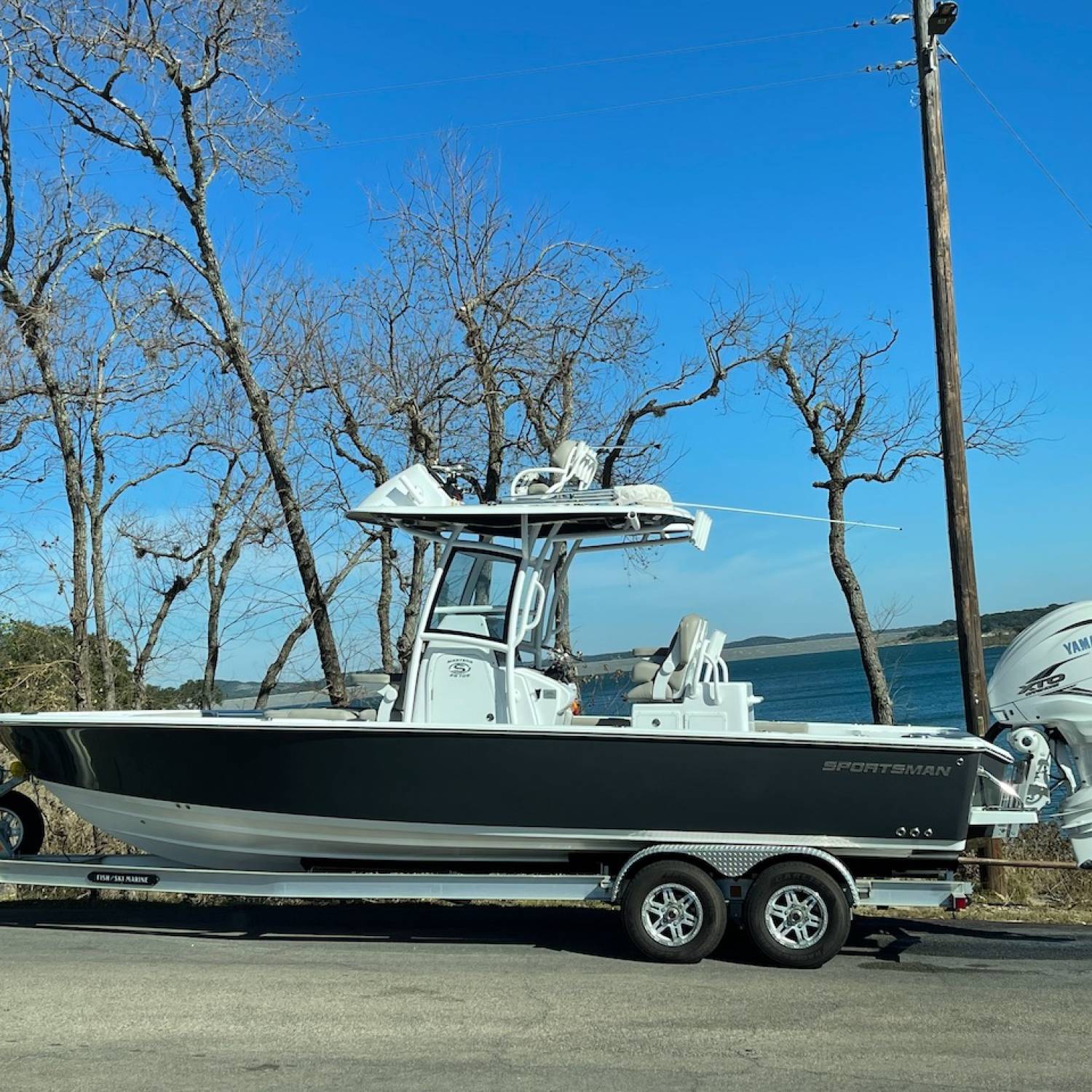 Coming back from our test ride on brand new 267OE with the Fish & Ski team in New Braunfels, TX