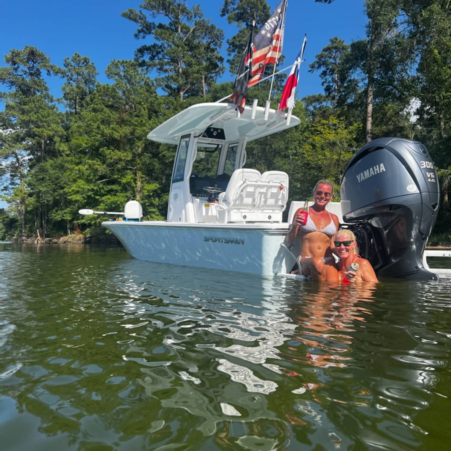 Hanging out with friends on the freshwater and enjoying the summer sun.