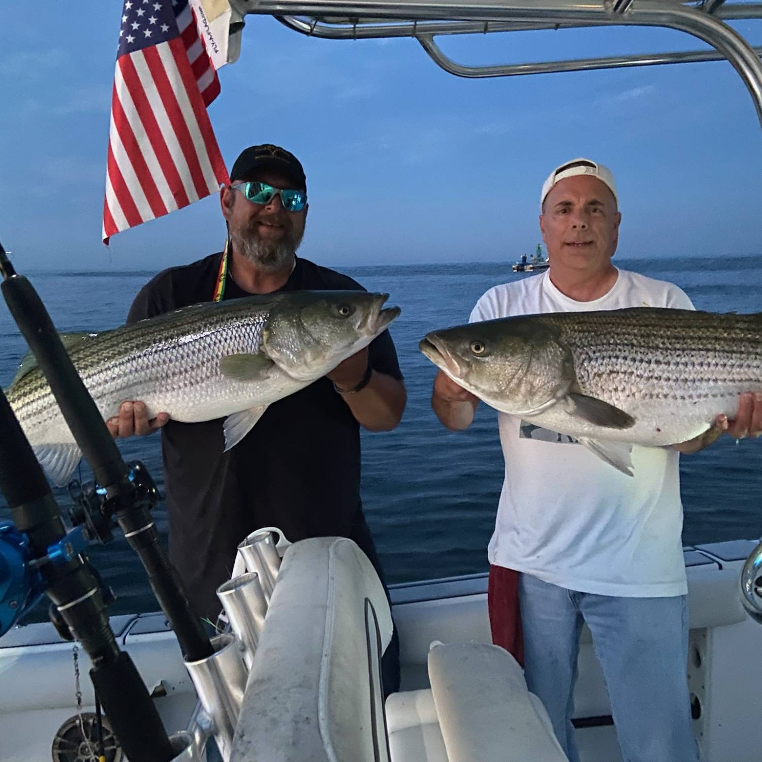 Title: Doubled up! - On board their Sportsman Open 232 Center Console - Location: Eatons Neck New York. Participating in the Photo Contest #SportsmanAugust