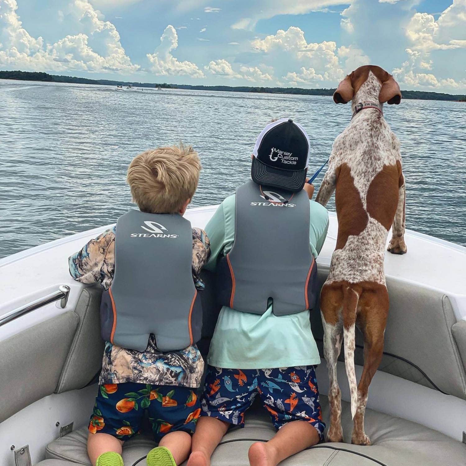Title: The three amigos - On board their Sportsman Heritage 231 Center Console - Location: Lake Hartwell, Clemson Sc. Participating in the Photo Contest #SportsmanAugust