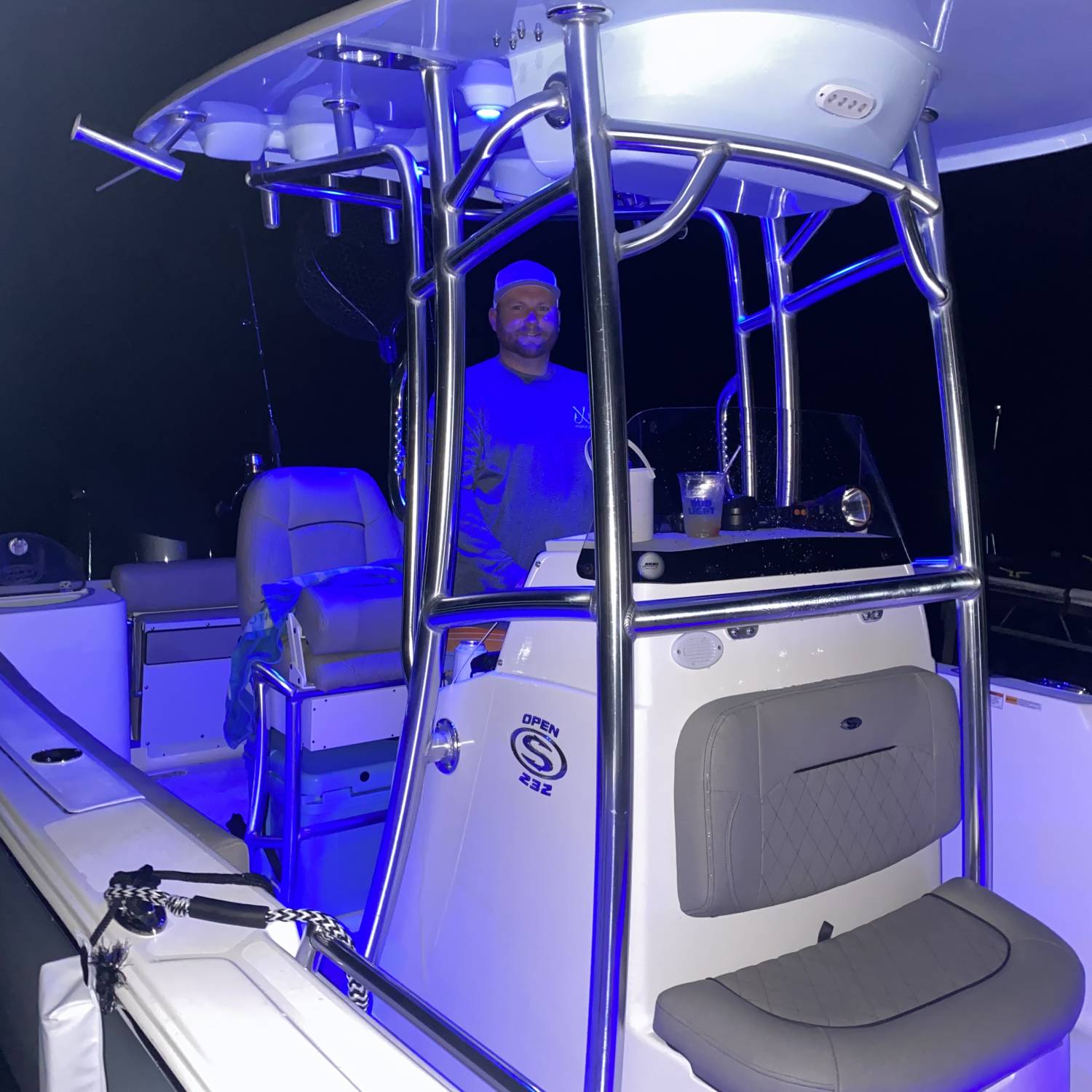 Title: Late night cruise - On board their Sportsman Open 232 Center Console - Location: Lake Lanier. Participating in the Photo Contest #SportsmanFebruary2022
