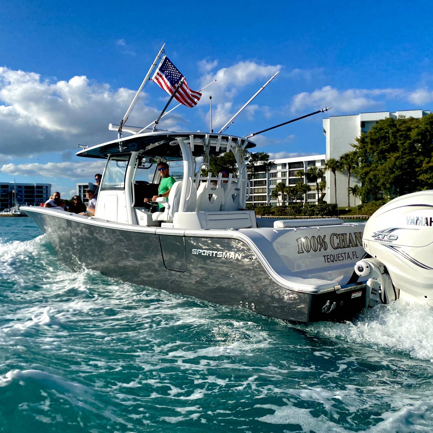 Title: 100% CHANCE - On board their Sportsman Open 352 Center Console - Location: Jupiter FL. Participating in the Photo Contest #SportsmanJanuary2022