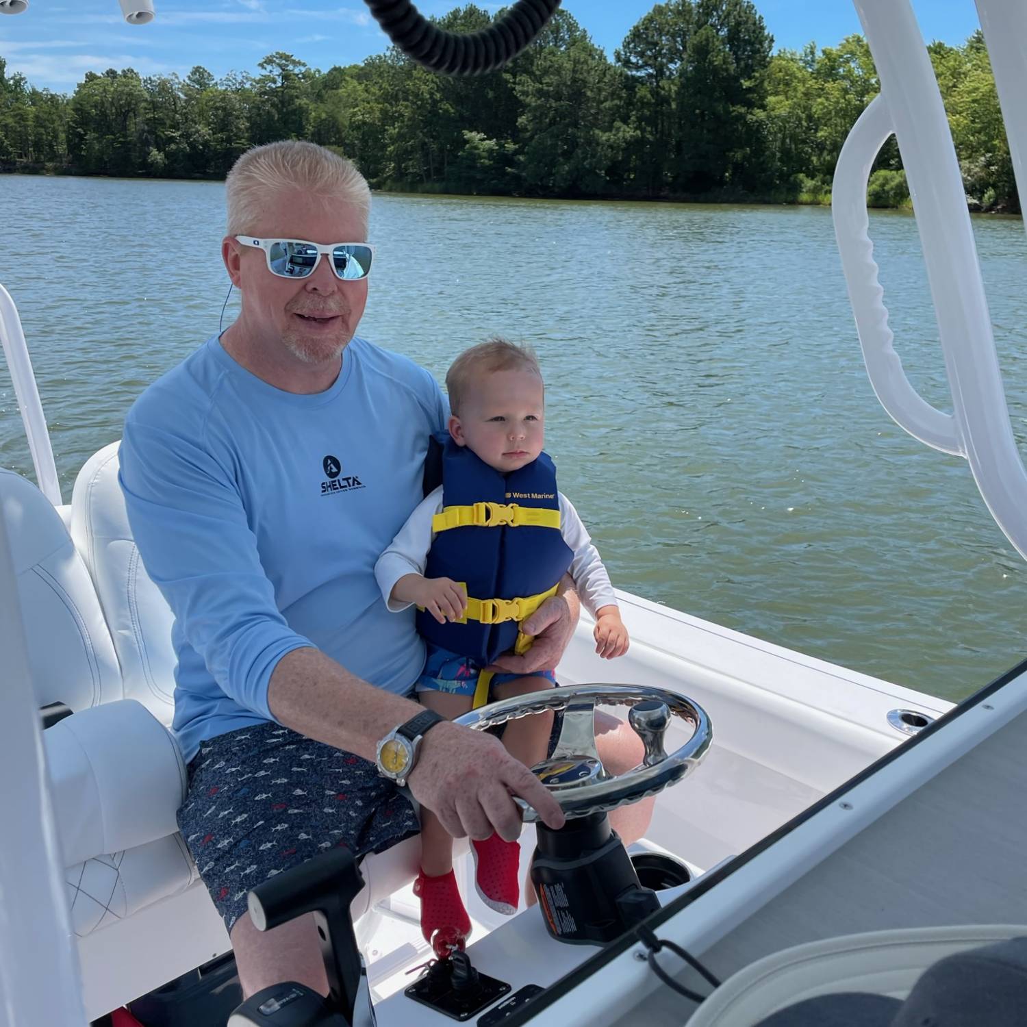 Title: First mate and Captain - On board their Sportsman Heritage 241 Center Console - Location: Reedville Va. Participating in the Photo Contest #SportsmanJuly