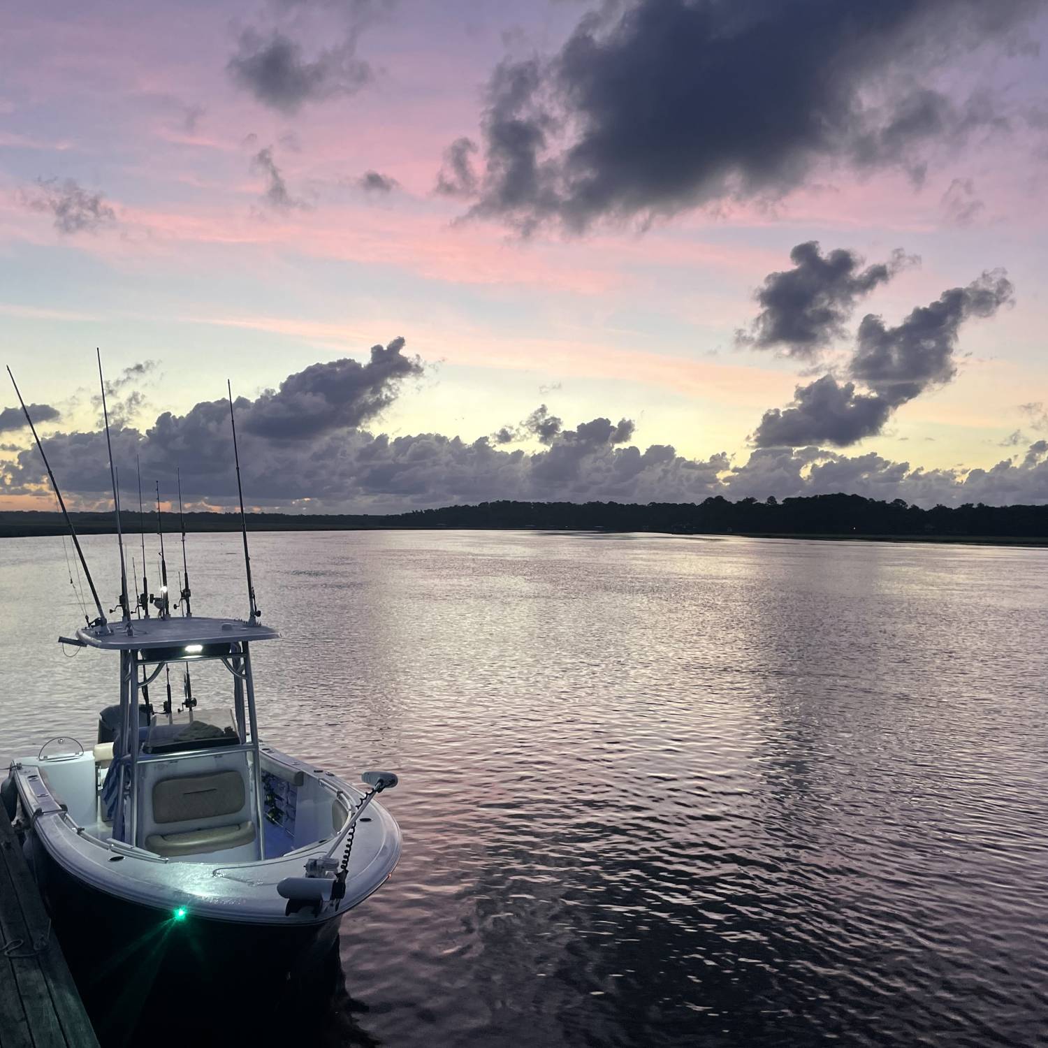 Title: Time to head out - On board their Sportsman Open 232 Center Console - Location: Shellman Bluff, Ga. Participating in the Photo Contest #SportsmanJuly
