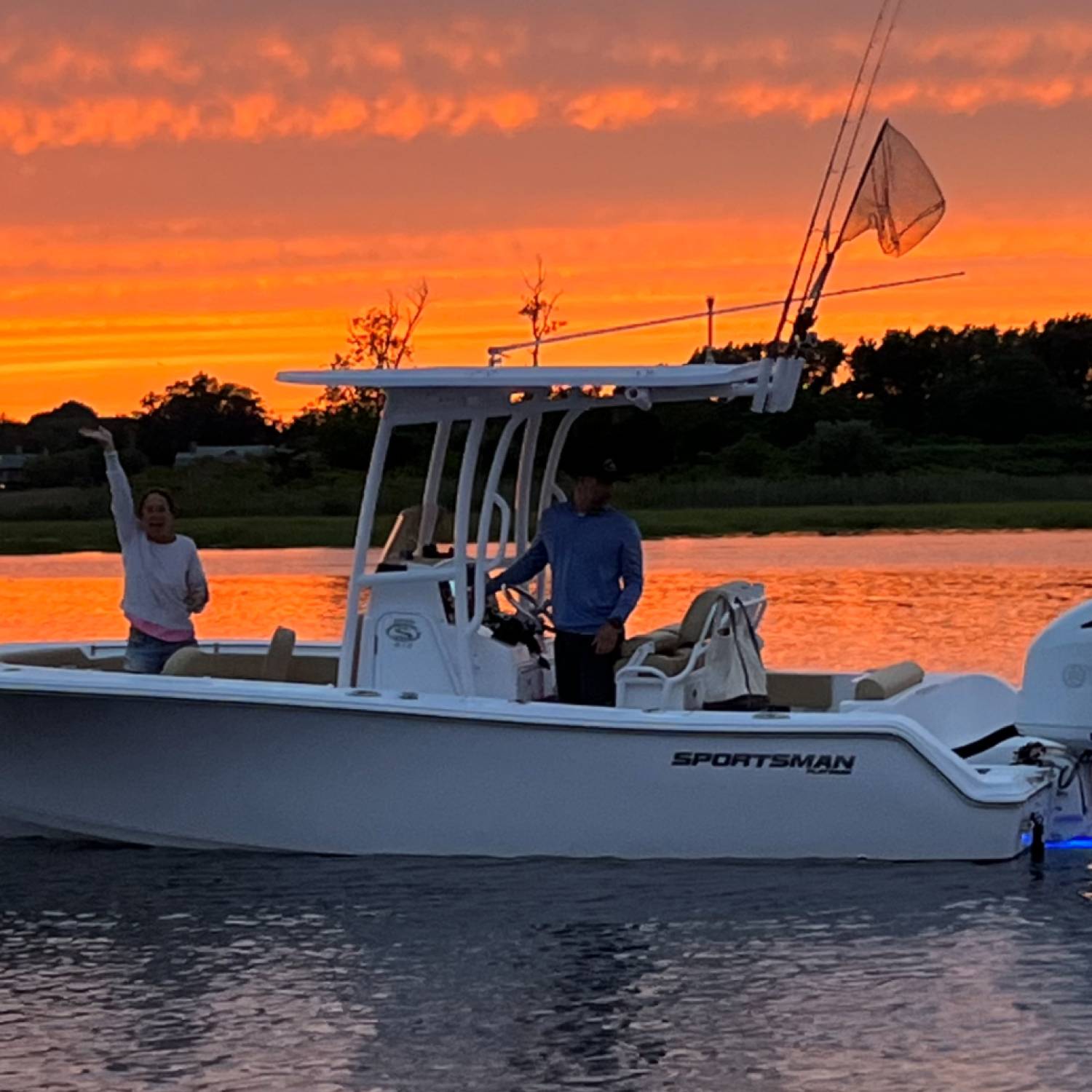 Title: First night on the new boat! - On board their Sportsman Open 212 Center Console - Location: Shrewsbury River, Monmouth Beach NJ. Participating in the Photo Contest #SportsmanJuly