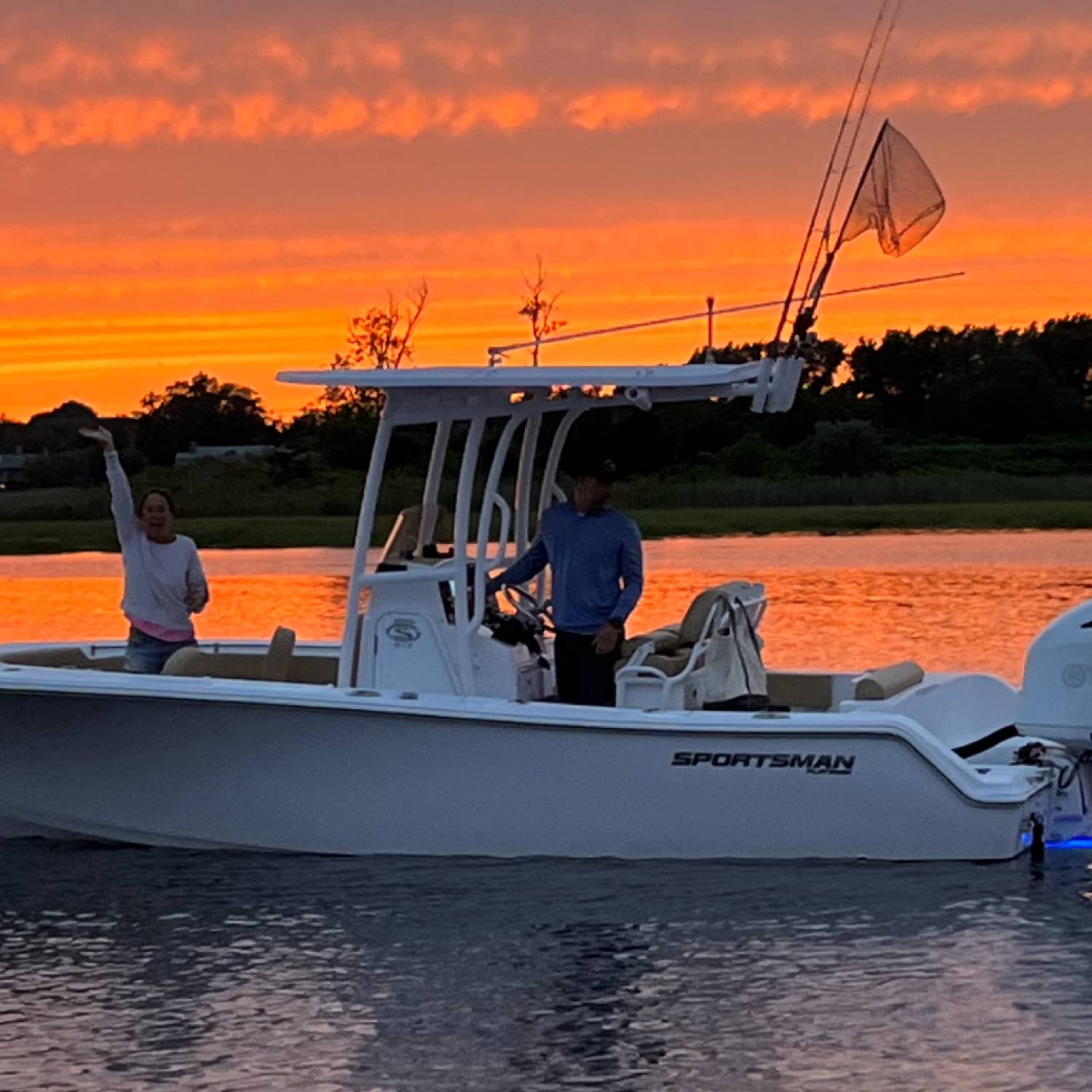 Sunset on the Shrewsbury River, Monmouth Beach, NJ.  Day 3 of ownership and all smiles!