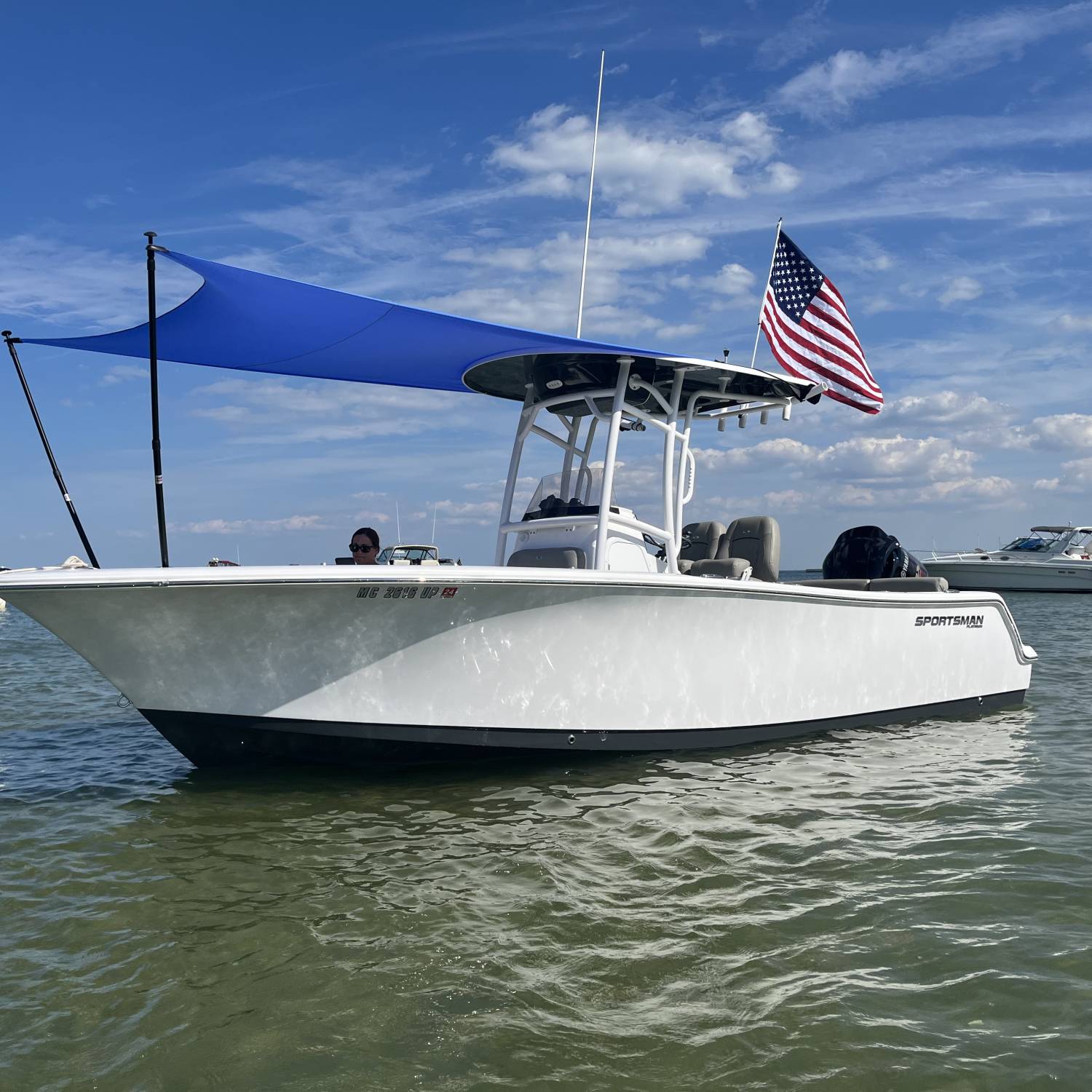Title: 4th of July Sandbar - On board their Sportsman Heritage 231 Center Console - Location: Lake St. Clair. Participating in the Photo Contest #SportsmanJuly