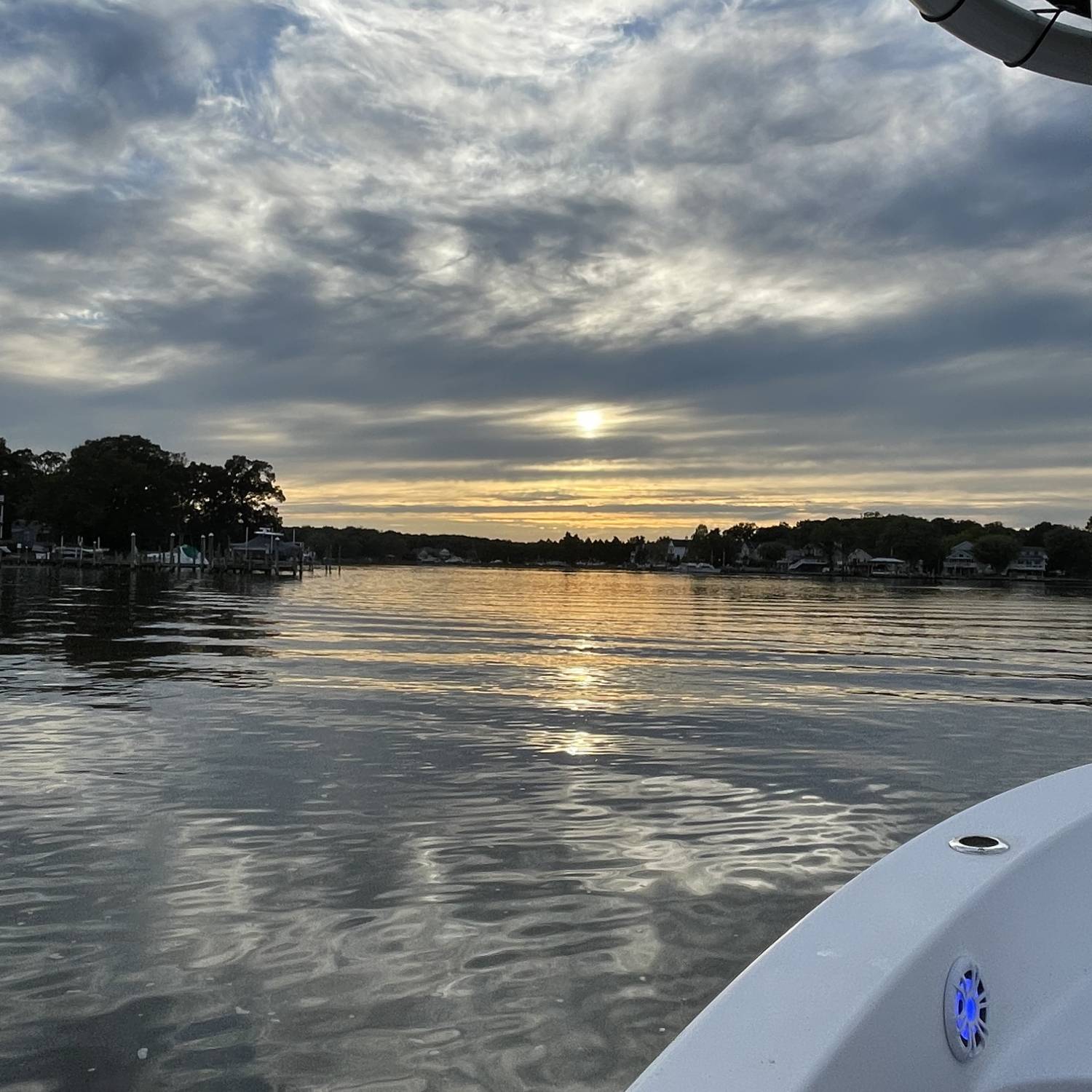 Returning home at sunset from a cruise on the Chesapeake Bay.