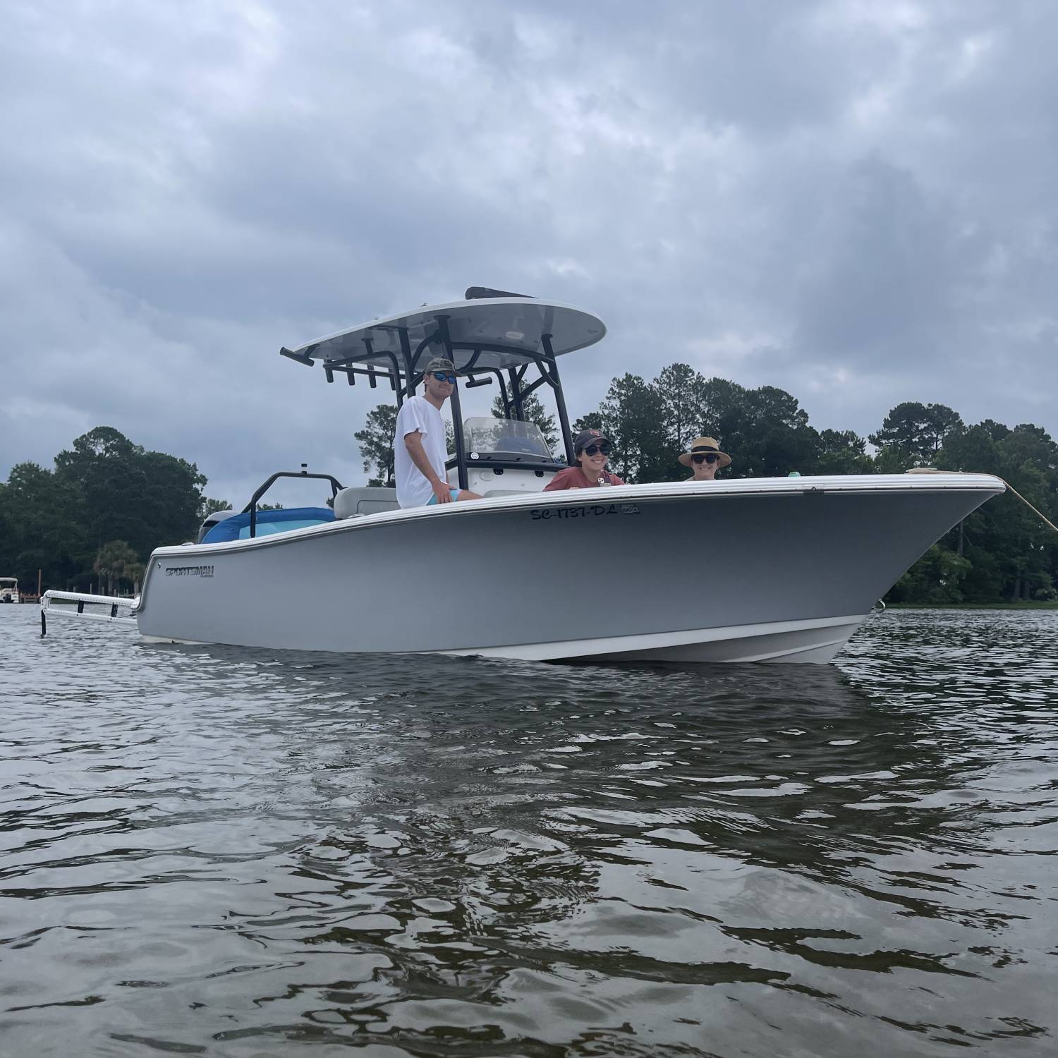 Title: Family time on the Sandbar - On board their Sportsman Heritage 231 Center Console - Location: Wyboo Sandbar (Manning, Sc). Participating in the Photo Contest #SportsmanJune