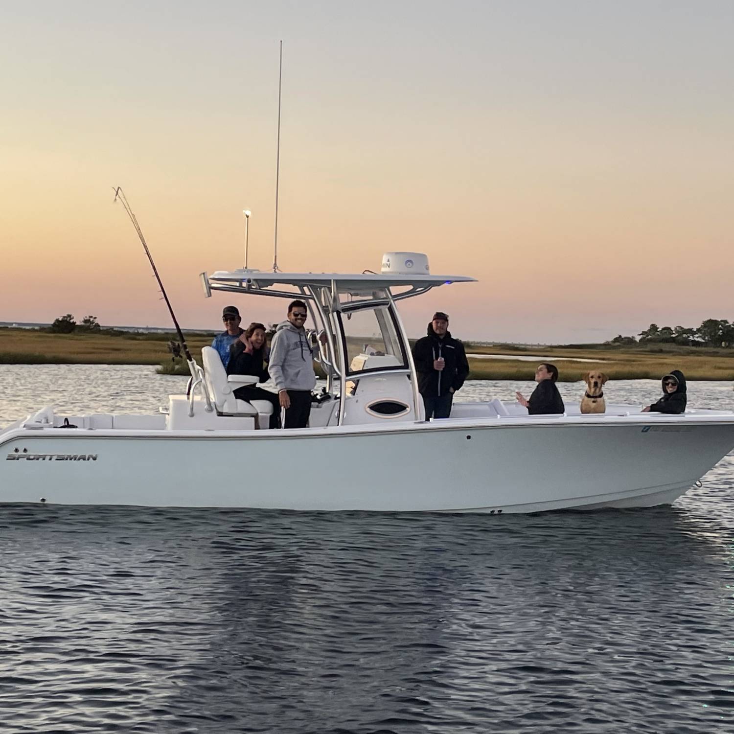 Family out for a sunset cruise.