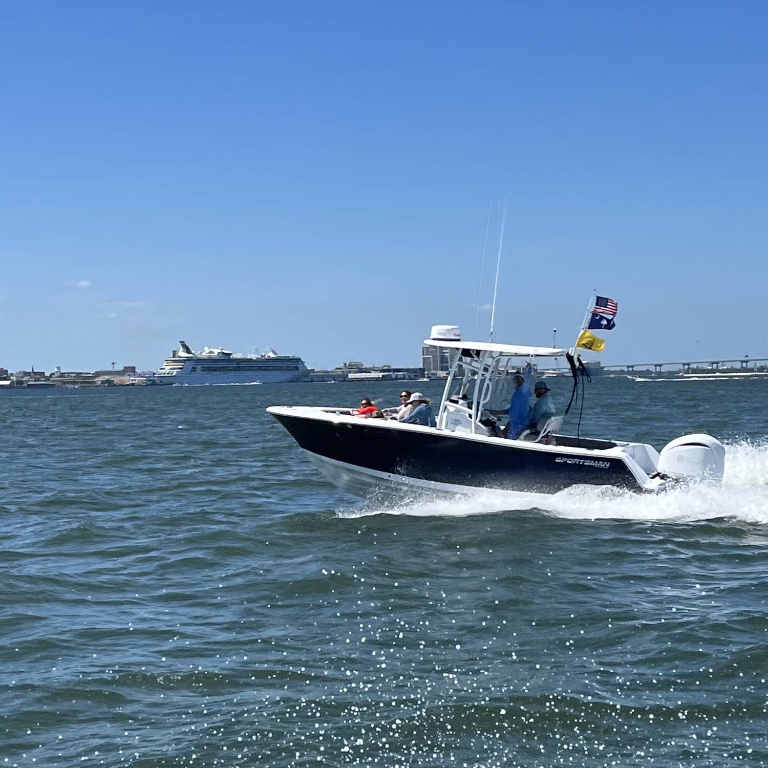 Title: Sunday Funday - On board their Sportsman Heritage 231 Center Console - Location: Charleston Harbor. Participating in the Photo Contest #SportsmanMay