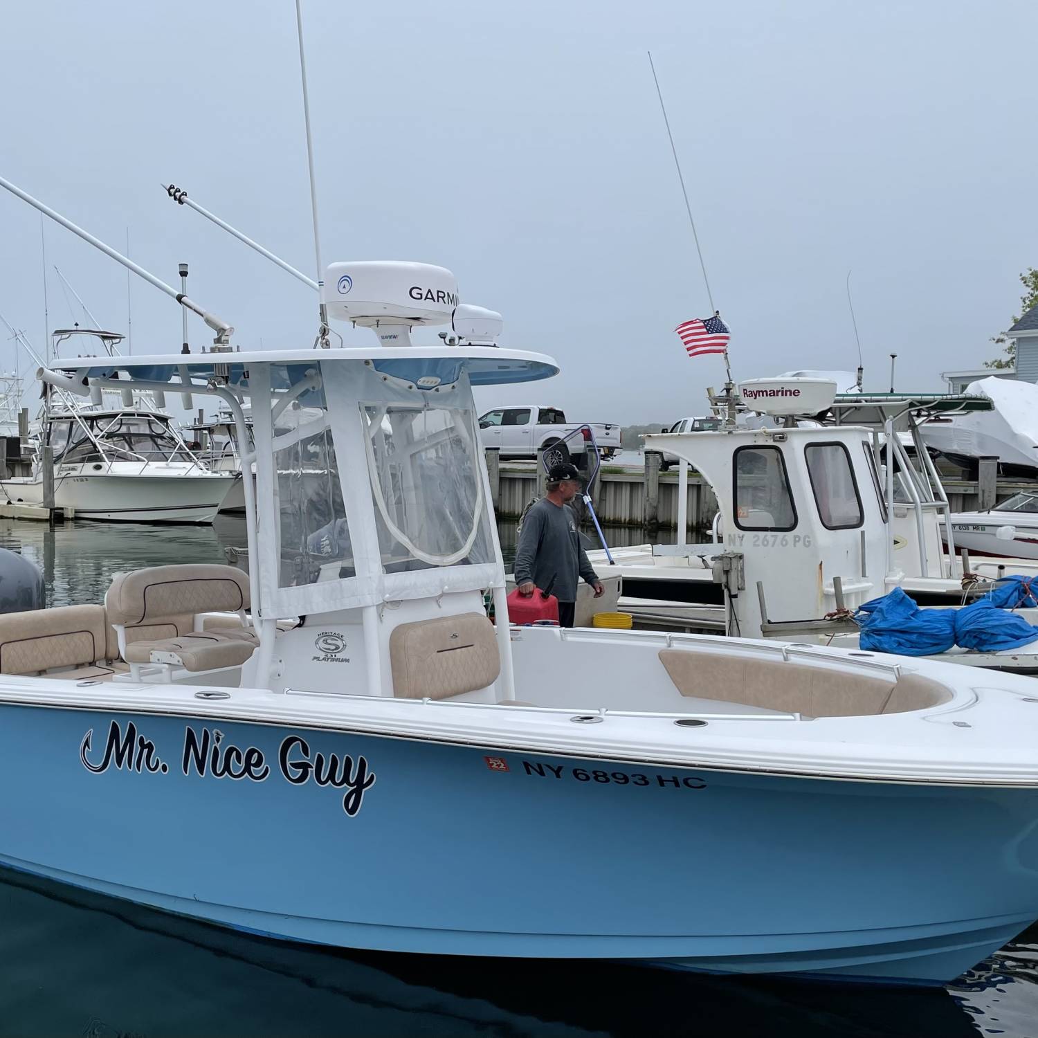 All rigged out, heritage platinum 231, in sky blue. Boat runs great and gets tons of compliment...