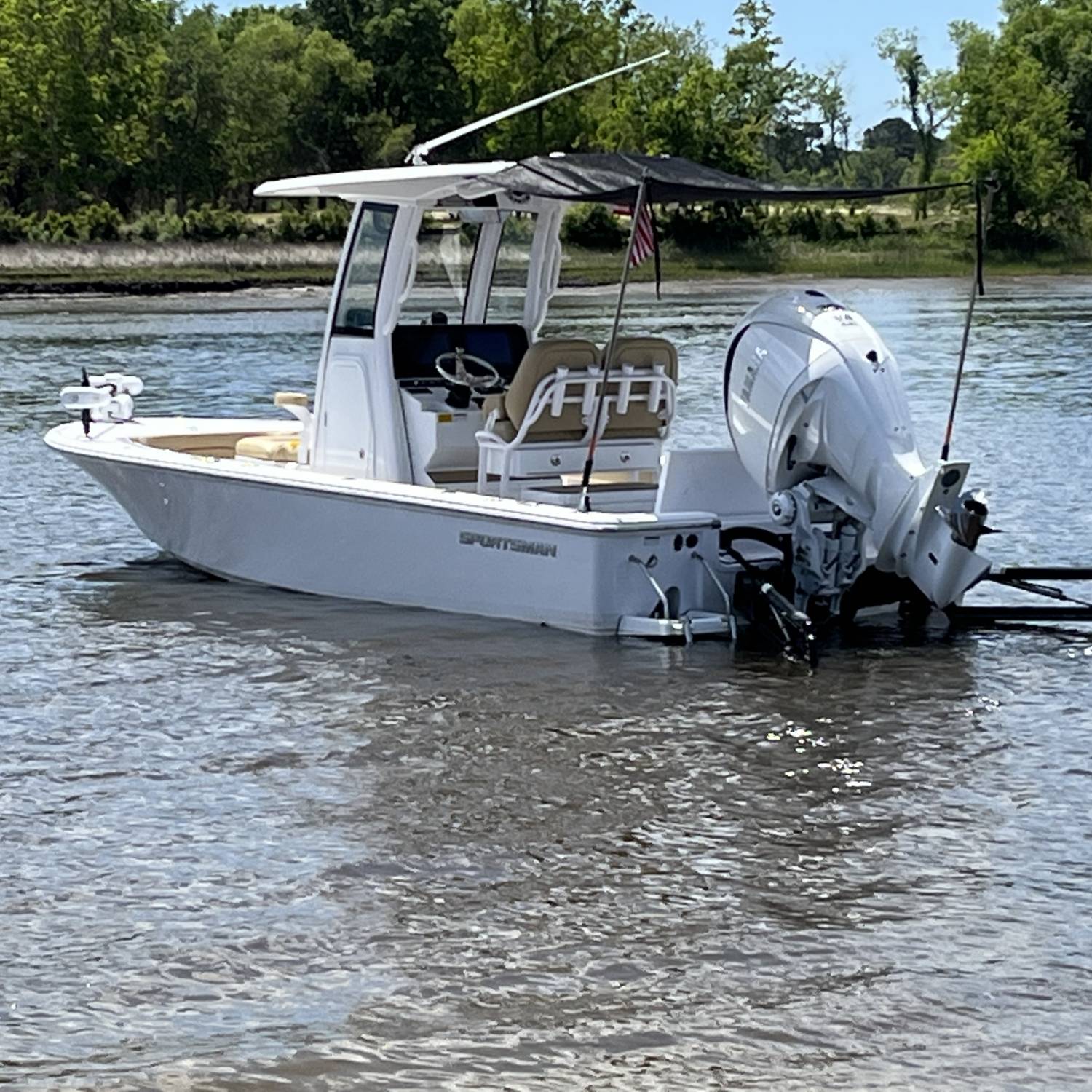 Posted up enjoying the sun at the sandbar