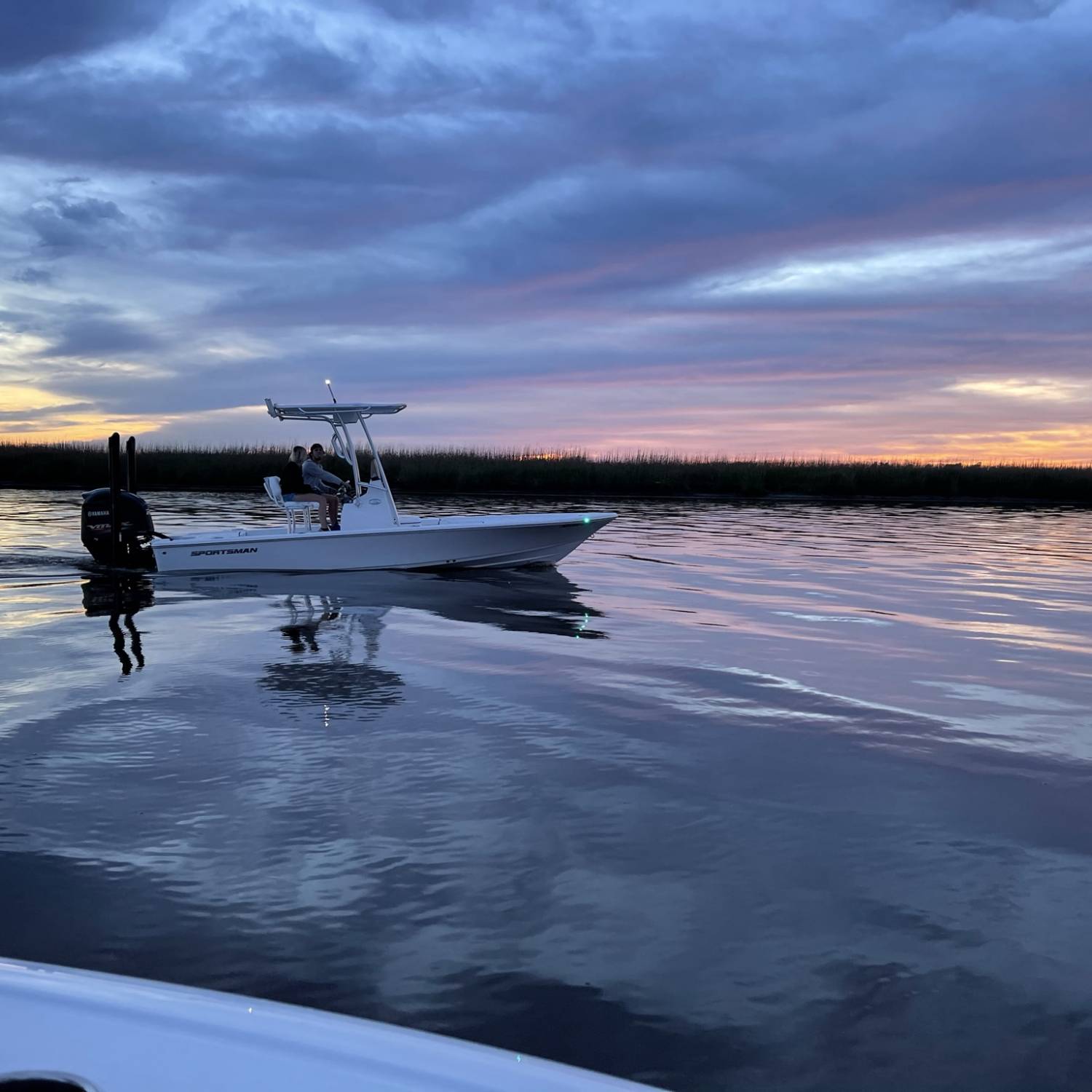Title: First Evening Ride - On board their Sportsman Tournament 214 Bay Boat - Location: Black River Georgetown SC. Participating in the Photo Contest #SportsmanMay