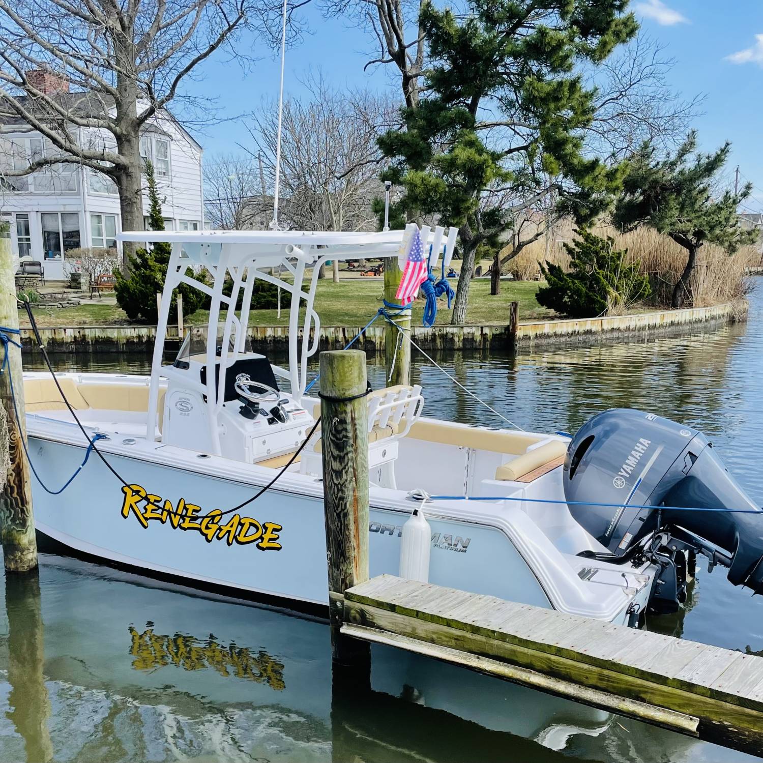 Resting in her slip ready for another great season of fishing and cruising !