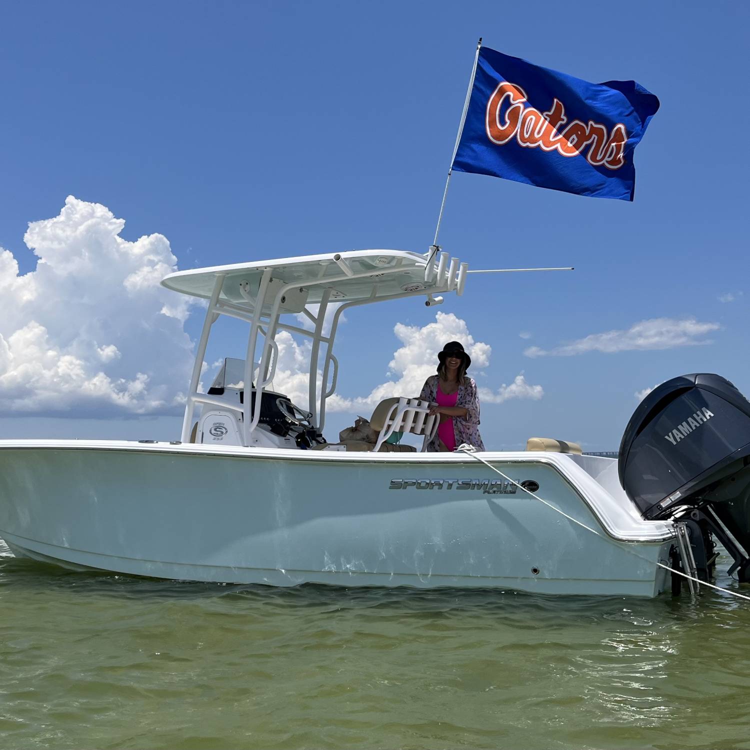 Enjoying family time at the sandbar