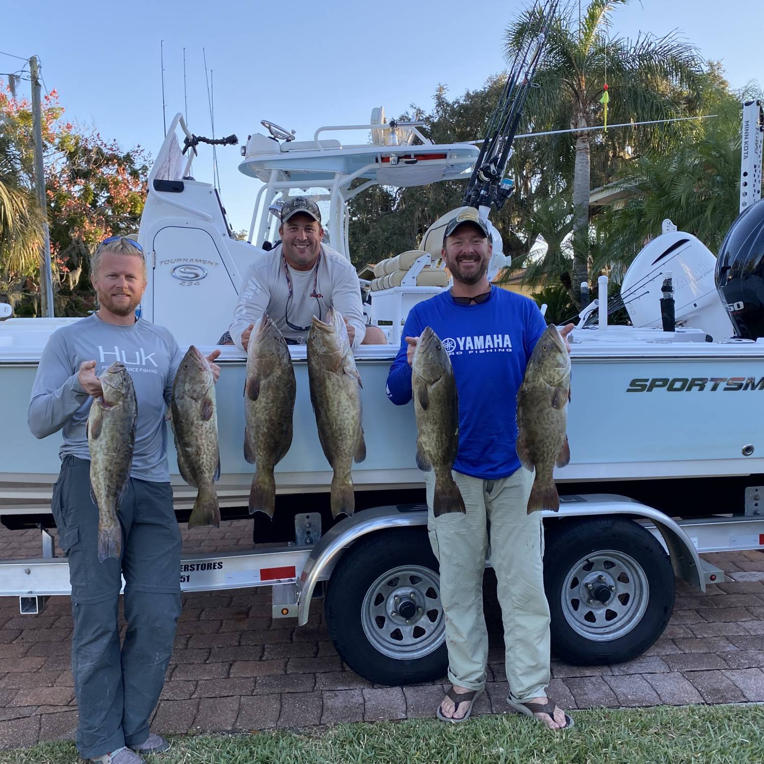 Title: Grouper Smackdown - On board their Sportsman Tournament 234 Bay Boat - Location: Florida. Participating in the Photo Contest #SportsmanNovember