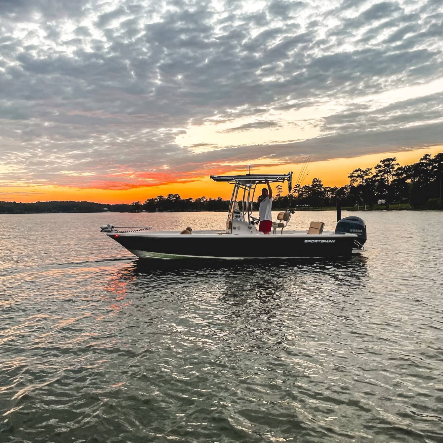 Title: A Sportsman's Sunset - On board their Sportsman Masters 227 Bay Boat - Location: Logan Martin Lake, AL. Participating in the Photo Contest #SportsmanOctober