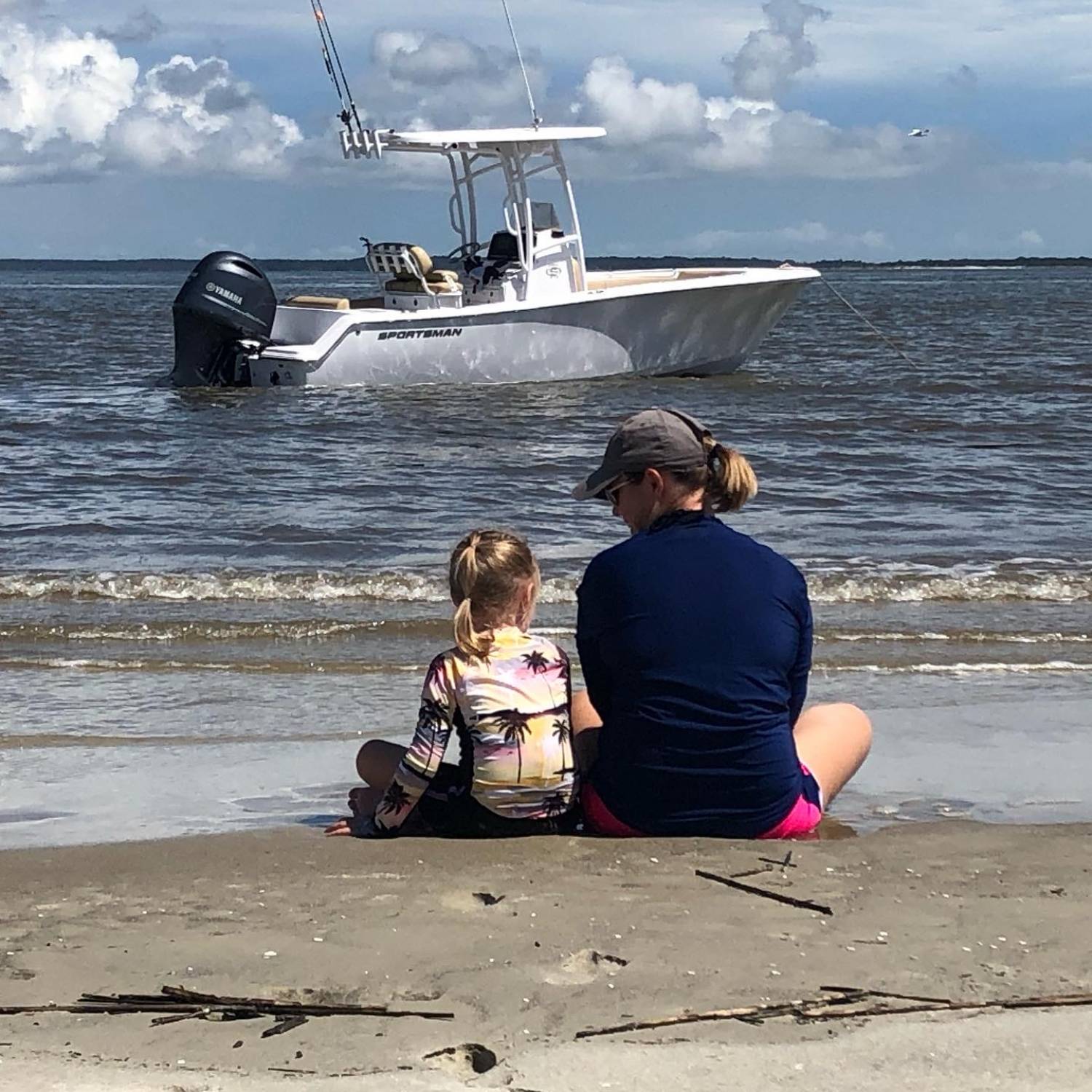 Title: My loves - On board their Sportsman Open 212 Center Console - Location: Blackbeard Island by Shellmans Bluff, GA. Participating in the Photo Contest #SportsmanSeptember