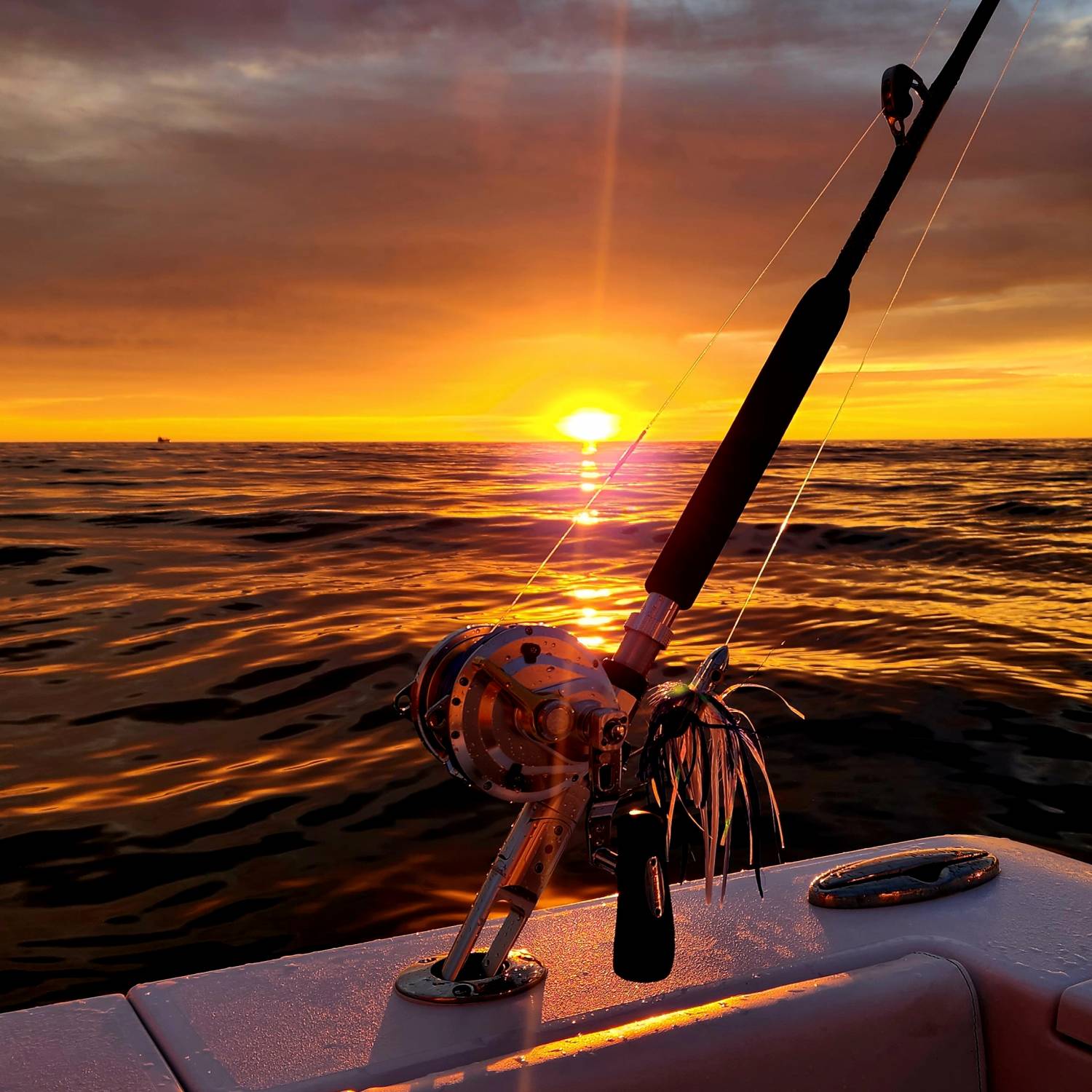 Title: Sportsman Sunrise 50 miles out - On board their Sportsman Open 302 Center Console - Location: 50 miles off Ocean City Maryland. Participating in the Photo Contest #SportsmanSeptember