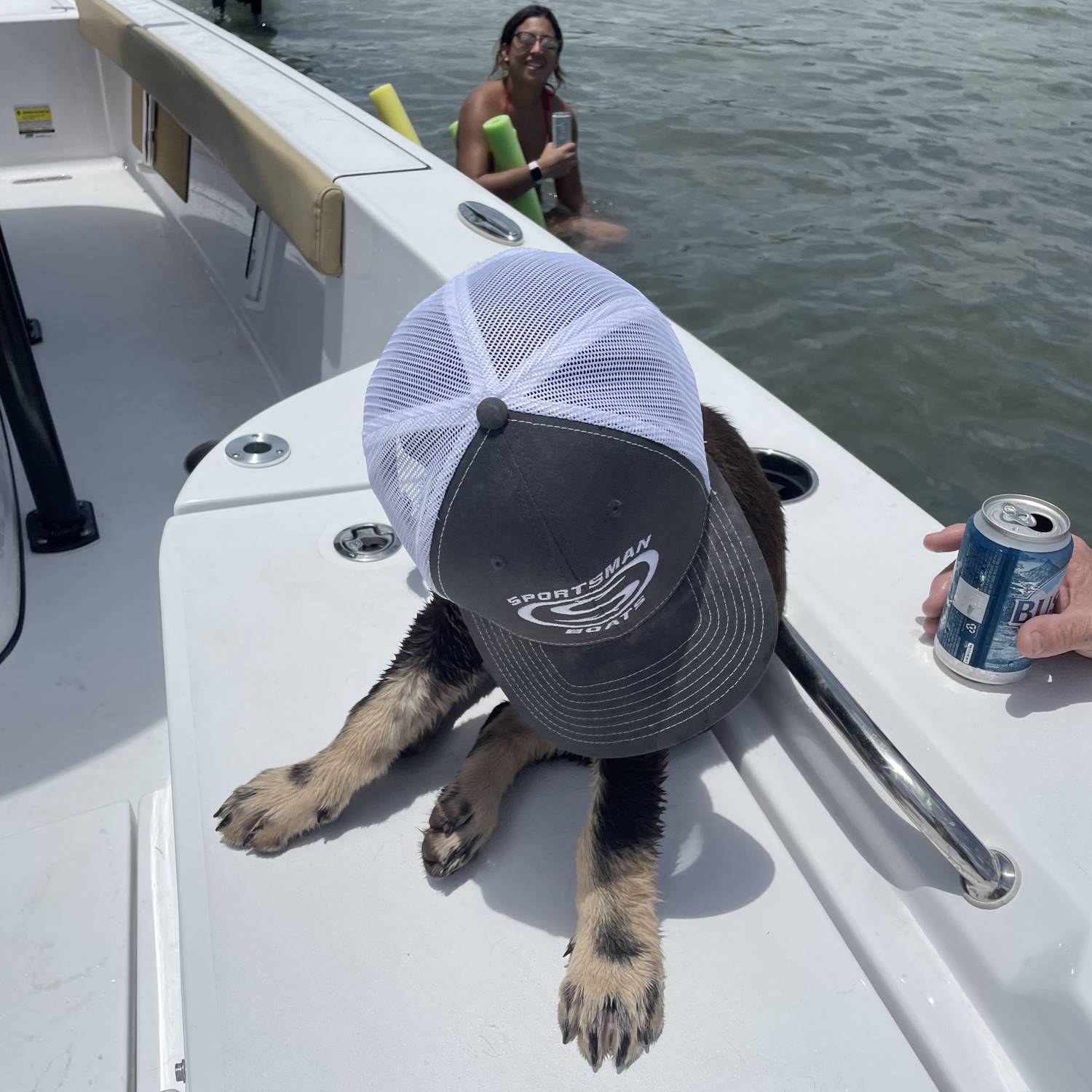 First time our chocolate Labrador, Cooper, got to experience the boat.