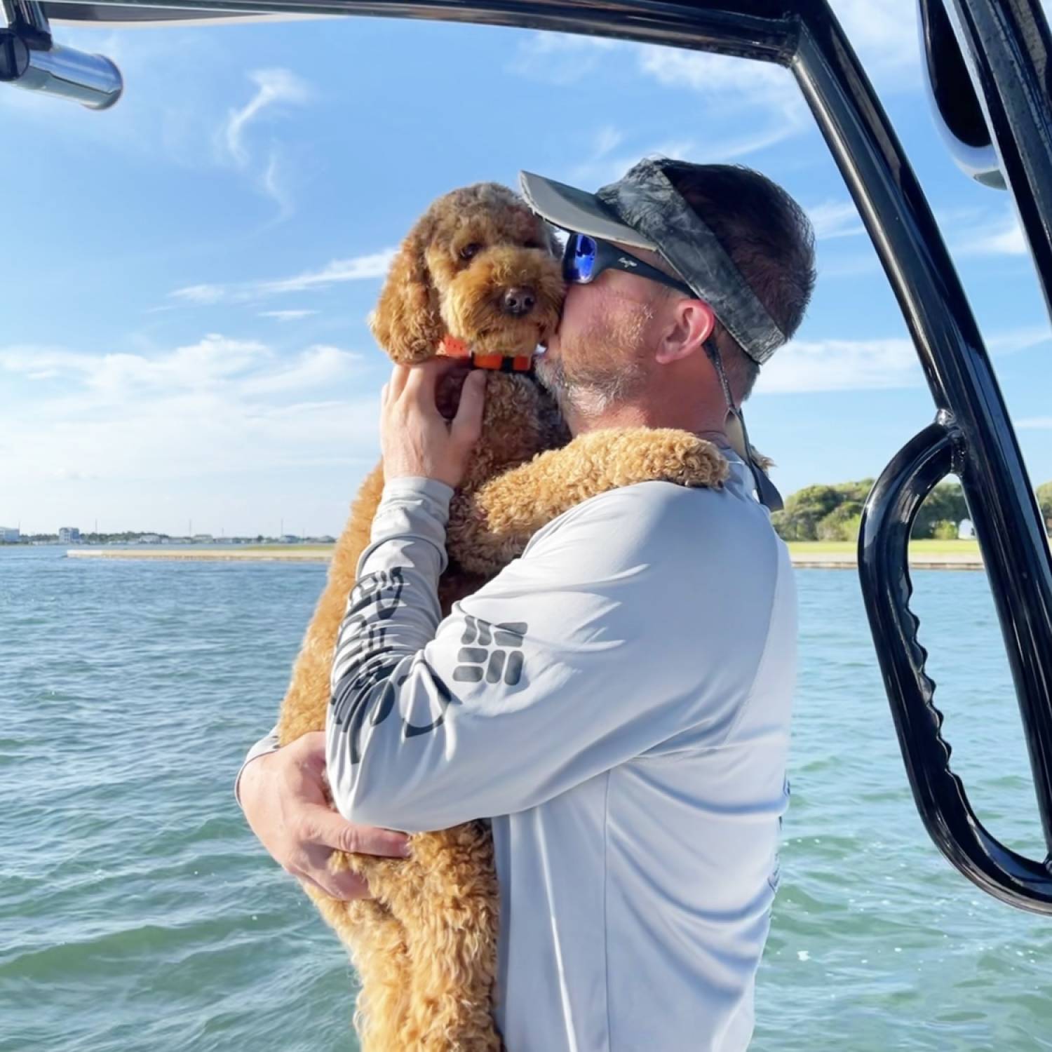 Getting snuggles cruising the waterway.