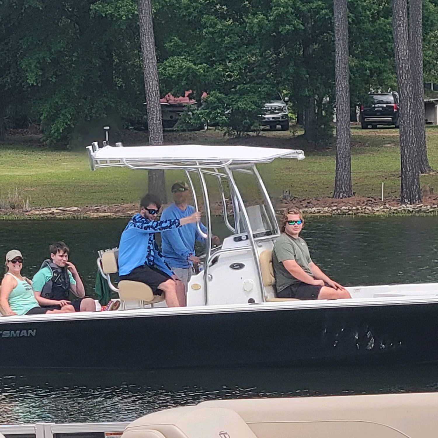 Title: First trip - On board their Sportsman Masters 247 Bay Boat - Location: Lake Murray, SC. Participating in the Photo Contest #SportsmanAugust2023