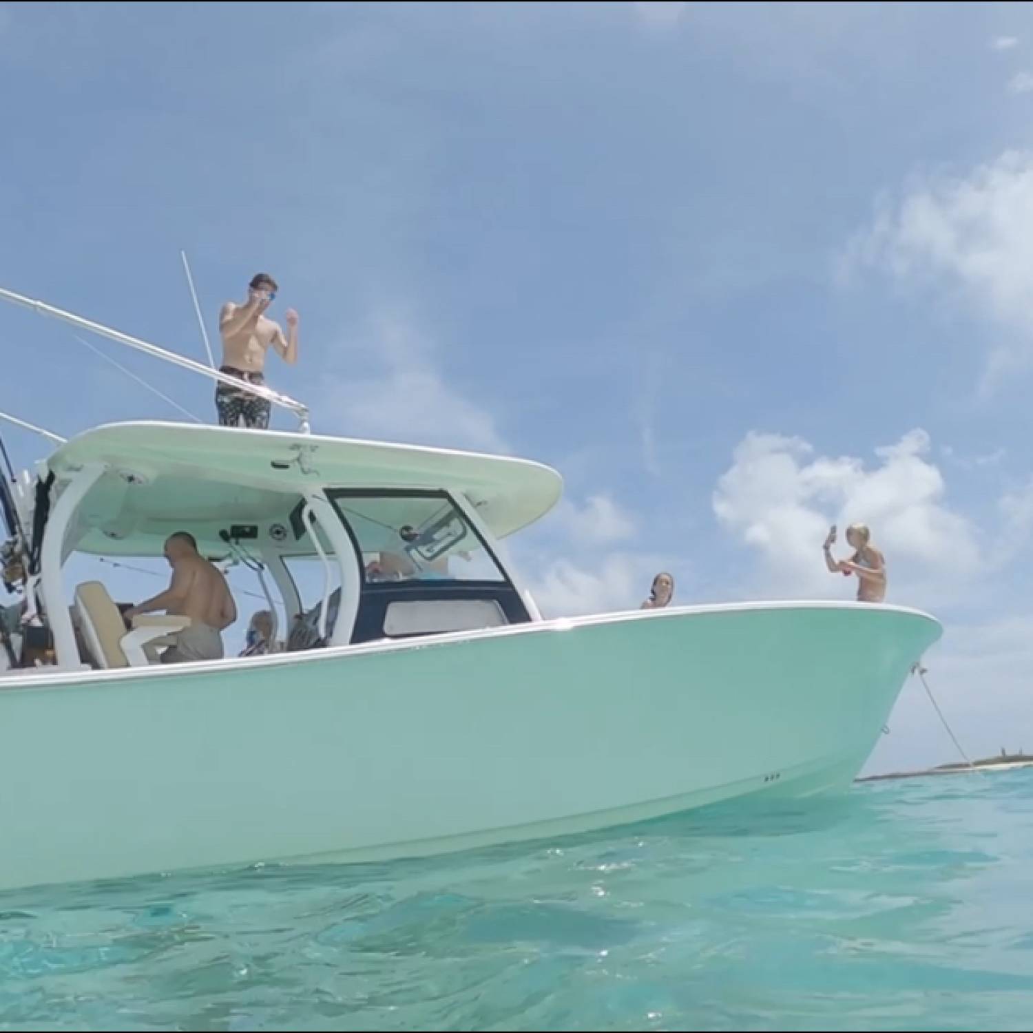 Title: Bimini adventure - On board their Sportsman Open 352 Center Console - Location: Honeymoon Beach, South Bimini. Participating in the Photo Contest #SportsmanAugust2023