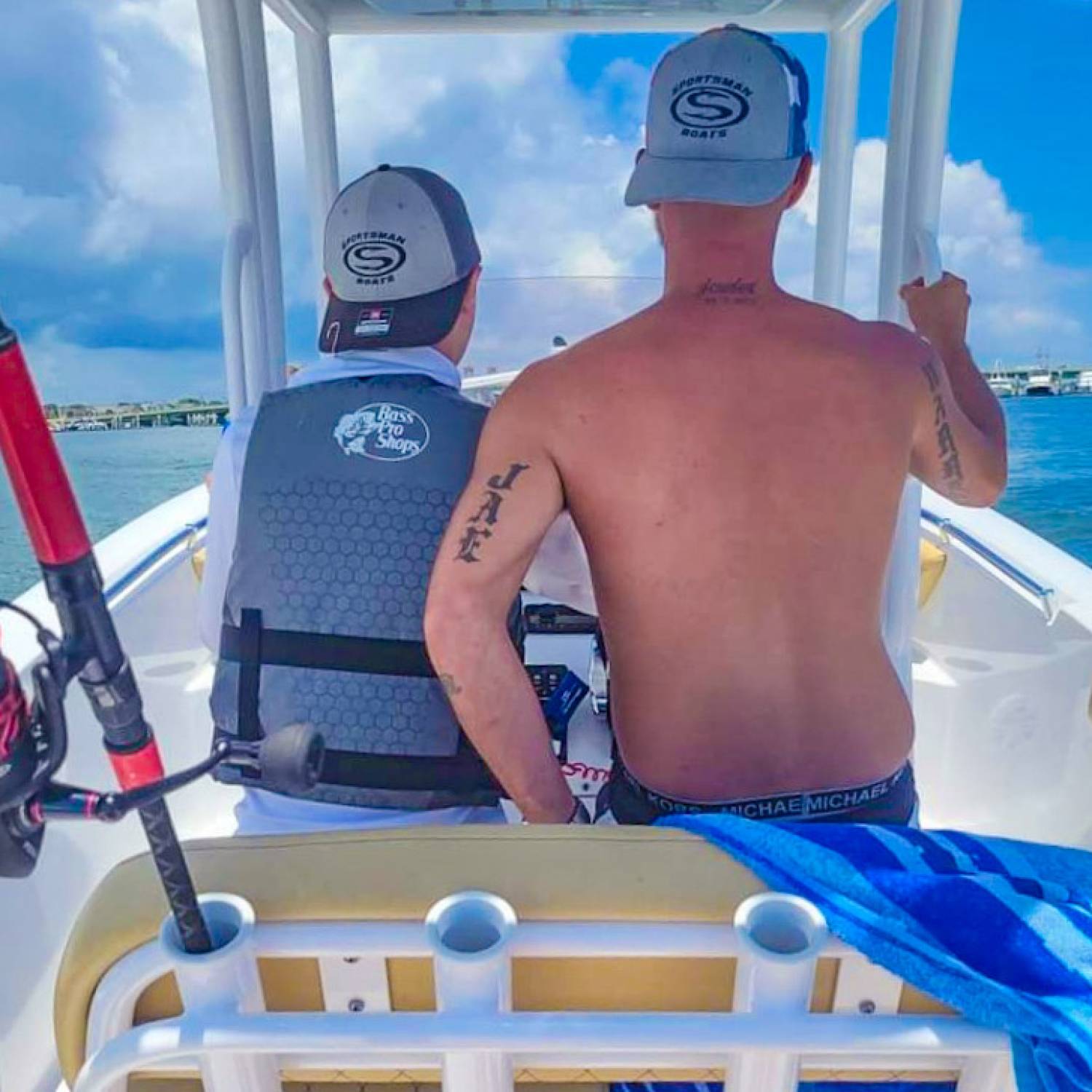 Title: Father-Son moments🩵💙 - On board their Sportsman Open 232 Center Console - Location: St. Augustine, FL ICW. Participating in the Photo Contest #SportsmanAugust2023