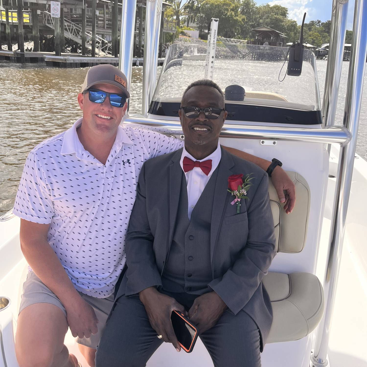 Title: Groom Delivery - On board their Sportsman Masters 227 Bay Boat - Location: Honey Creek in Waverly GA. Participating in the Photo Contest #SportsmanDecember2023